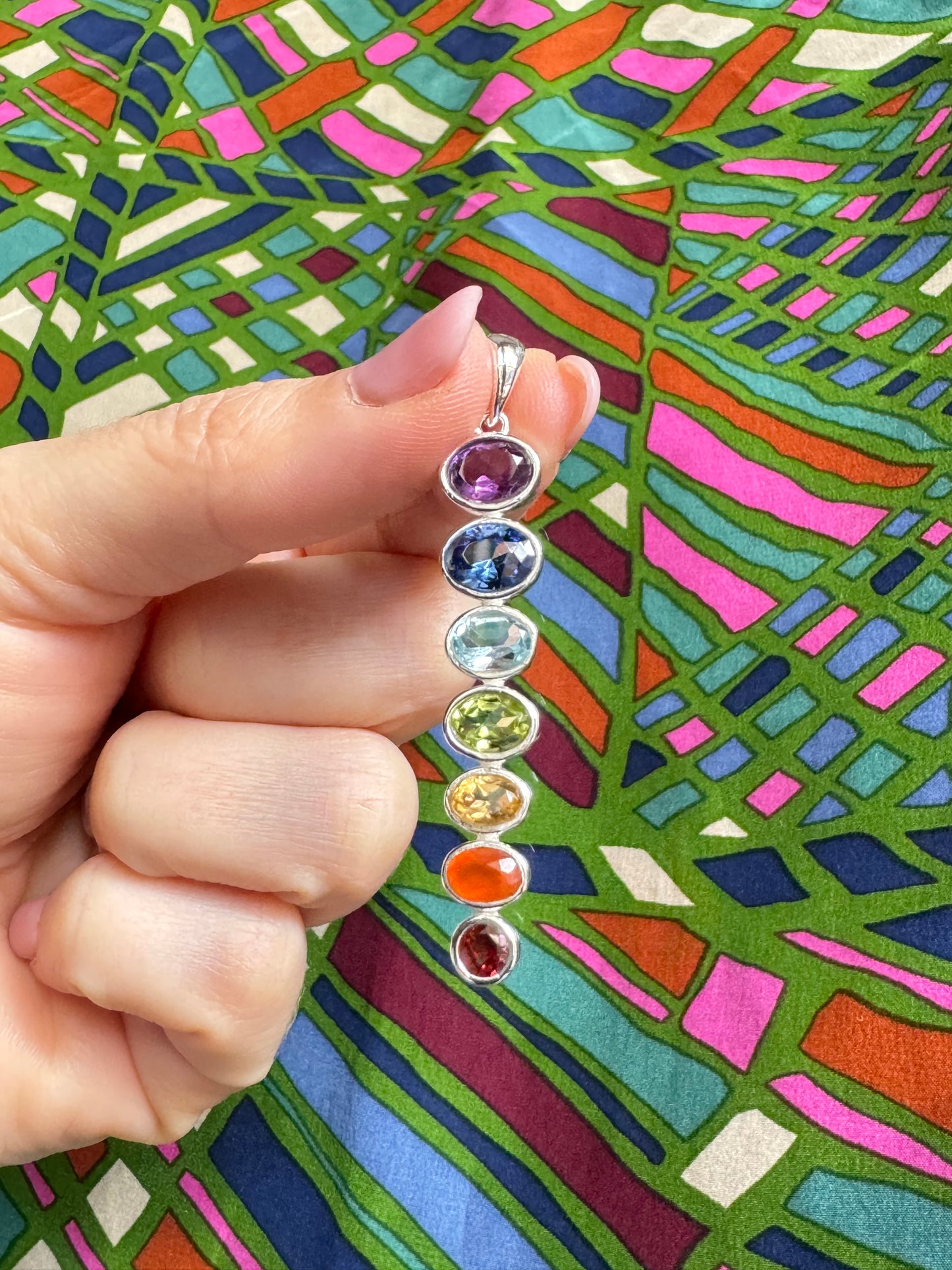 925 silver 7 chakra pendant