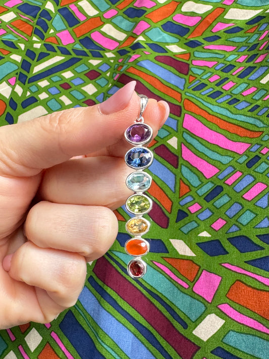 925 silver 7 chakra pendant