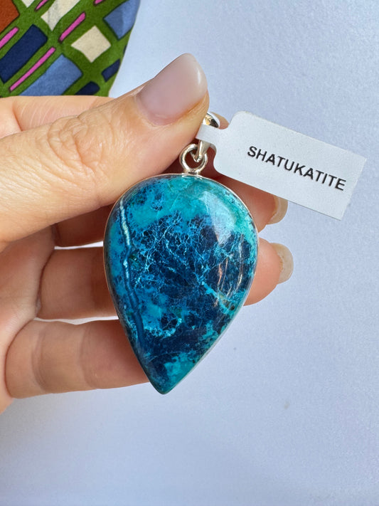 Ciondolo argento 925 shatukatite 30K