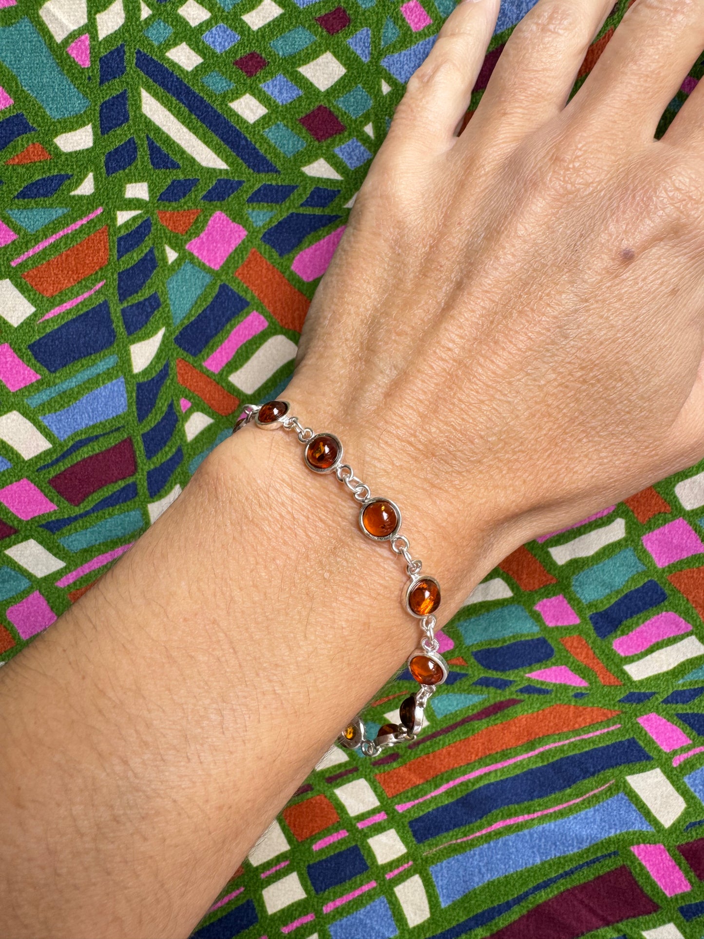 925 silver amber bracelet 10AB