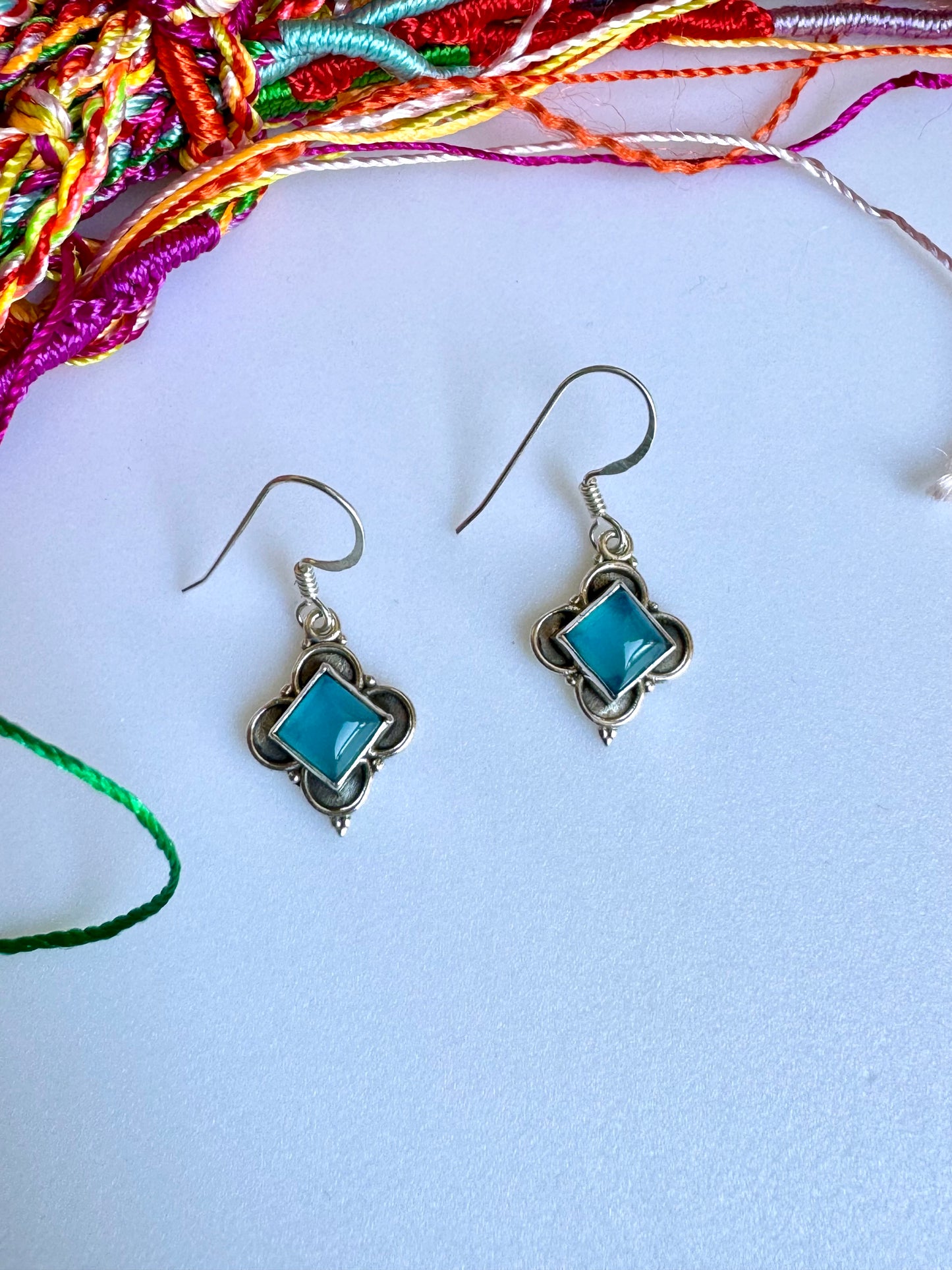 925 chalcedony silver earrings