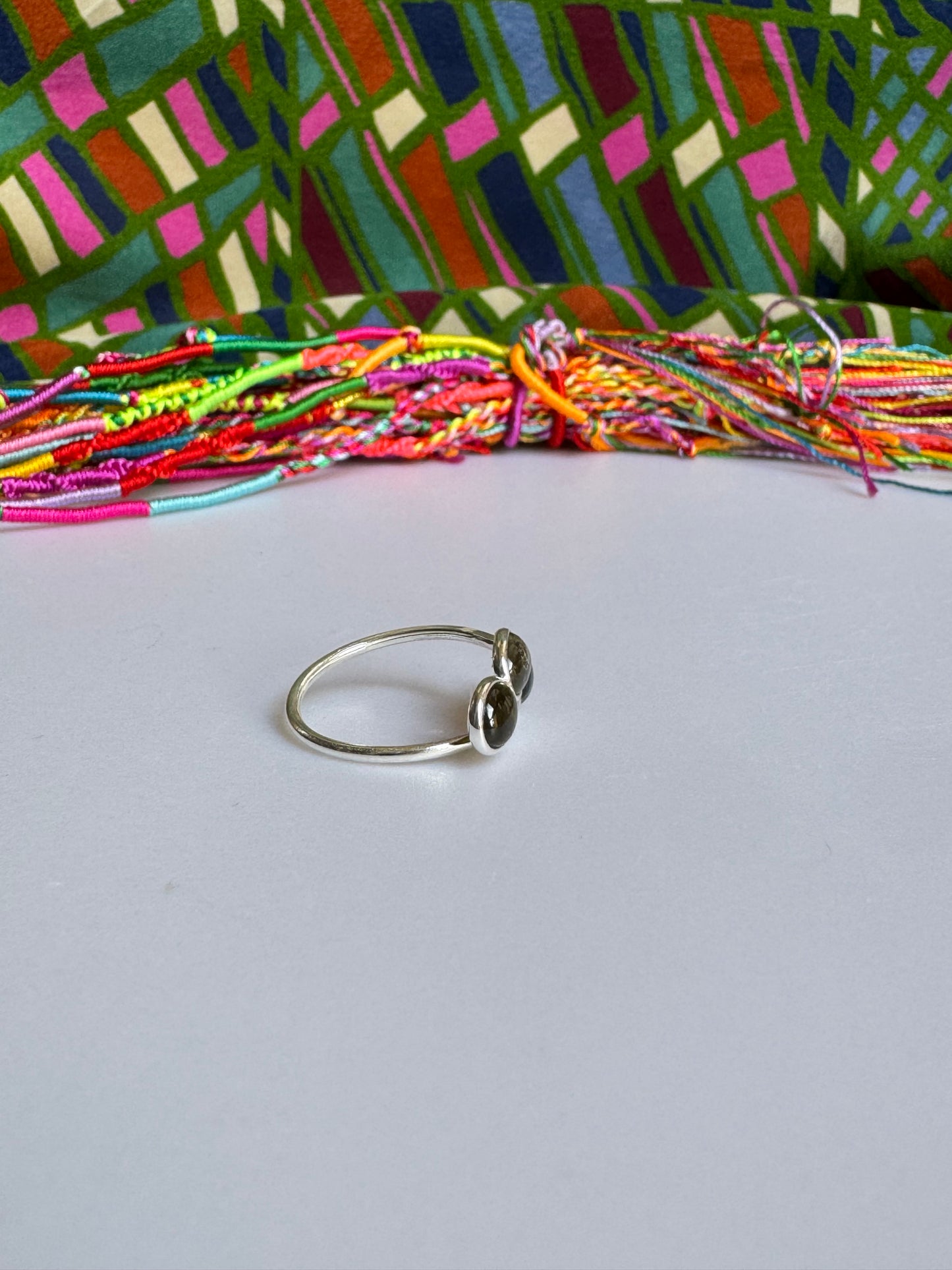 Adjustable 925 silver tourmaline ring size 21 - TA49 defective