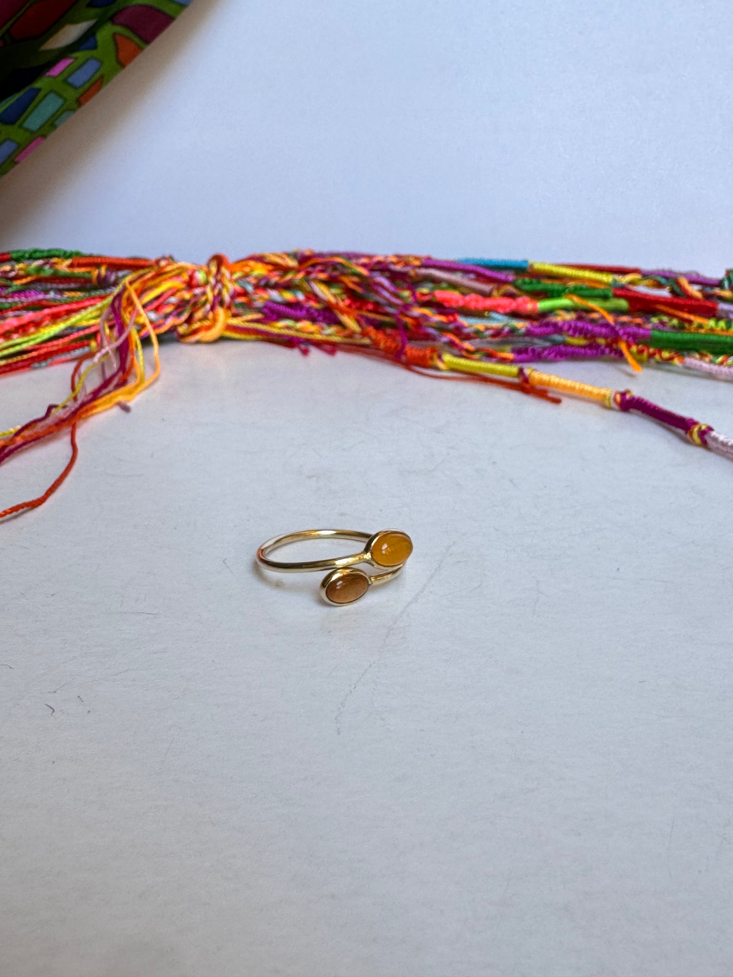 Anello boho dorato arancio