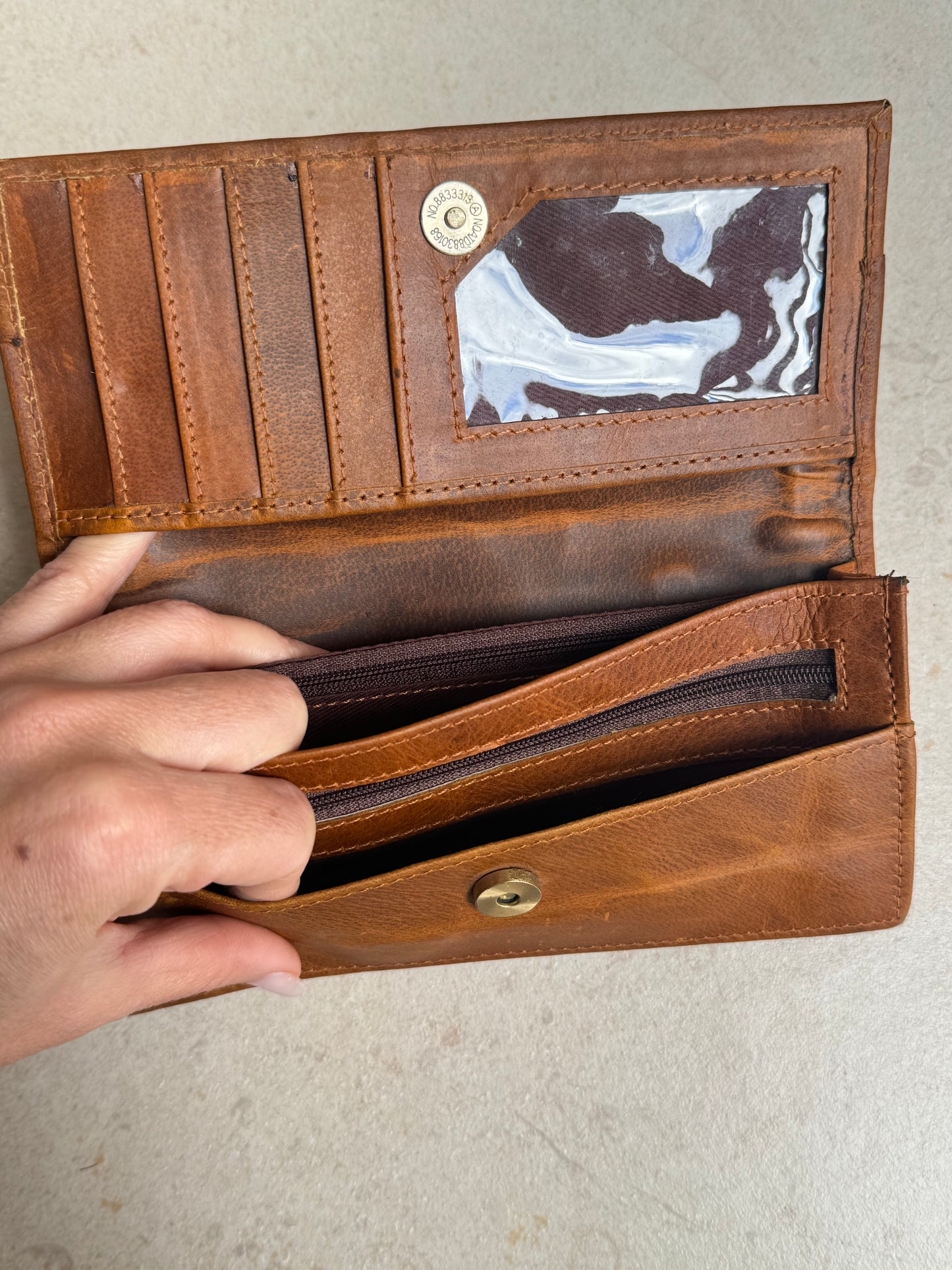 Brown leather wallet