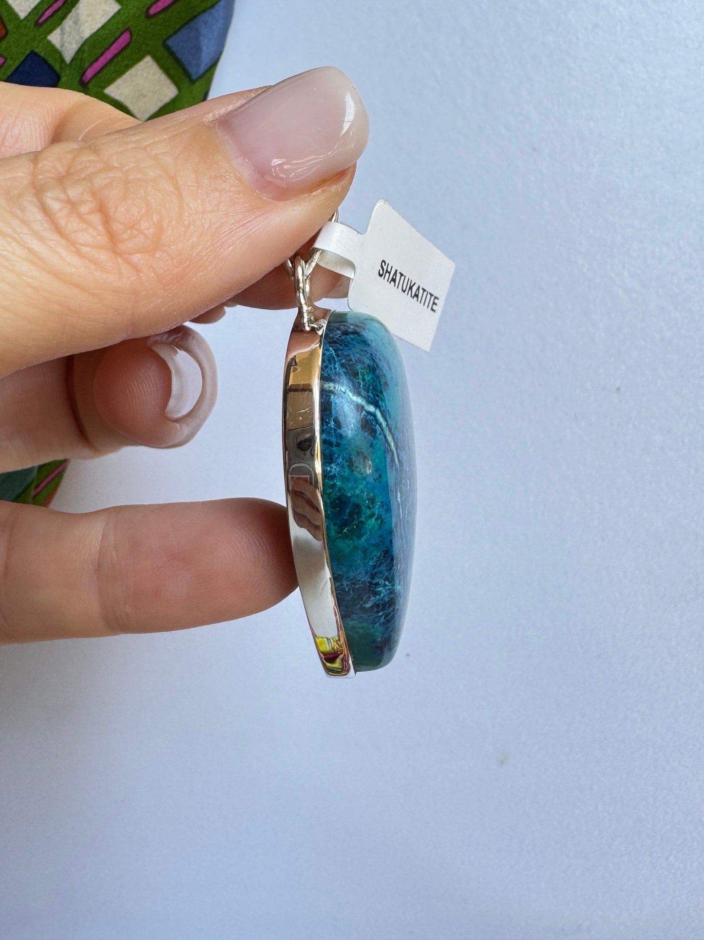 Ciondolo argento 925 shatukatite 30K