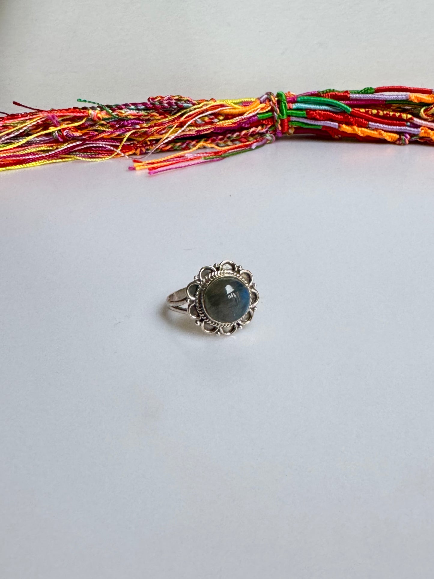 Anello argento 925 labradorite misura 19 - 35SZ