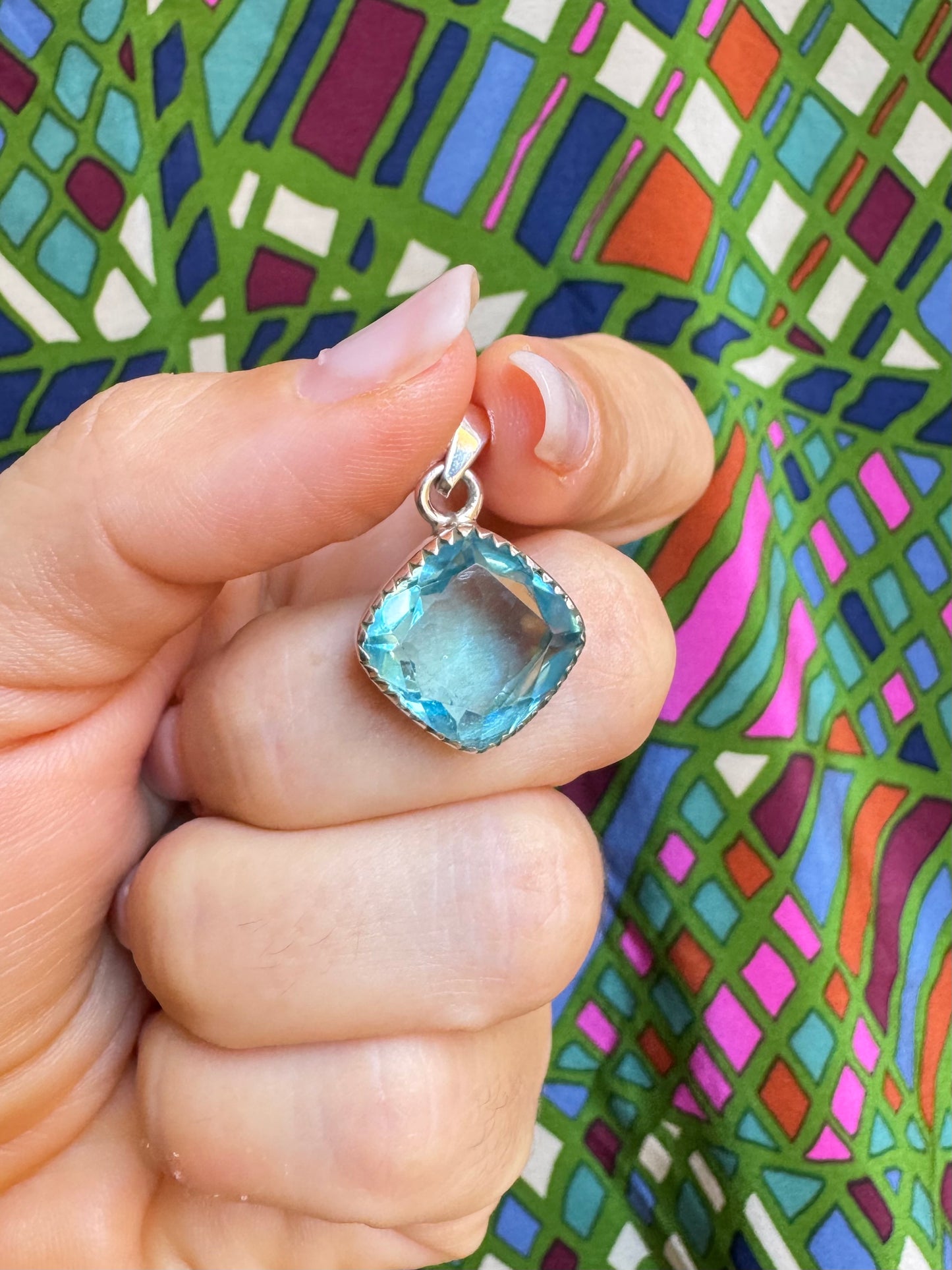 925 silver aquamarine pendant F21