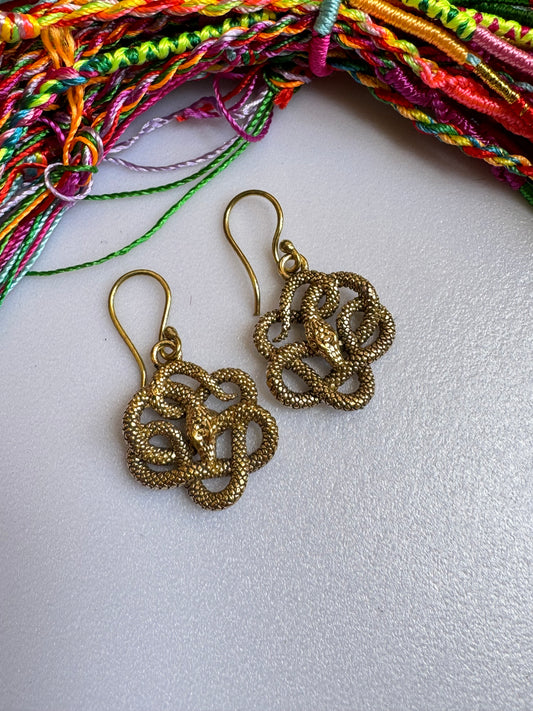 Golden snake boho earrings