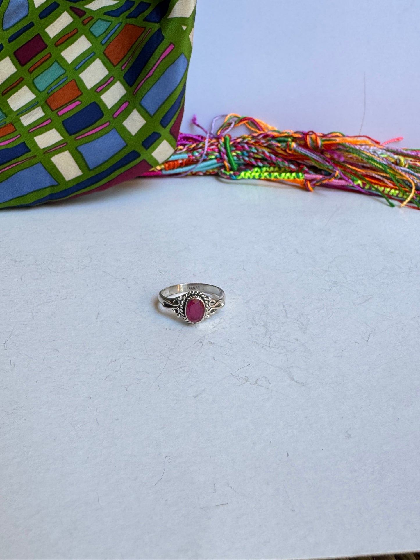 Anello argento 925 misura 16 granato RR4