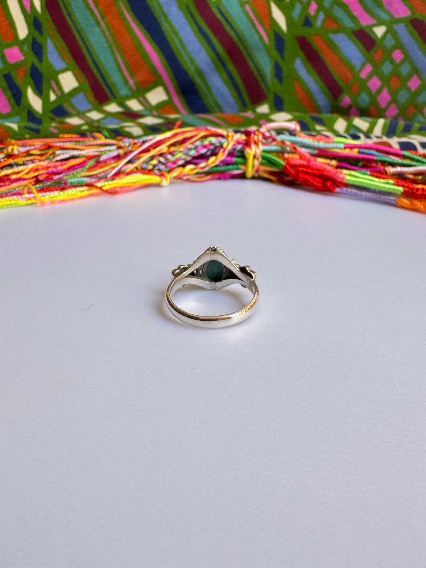 925er Silberring mit Türkis, Howlith und Türkis, Größe 12 – X45