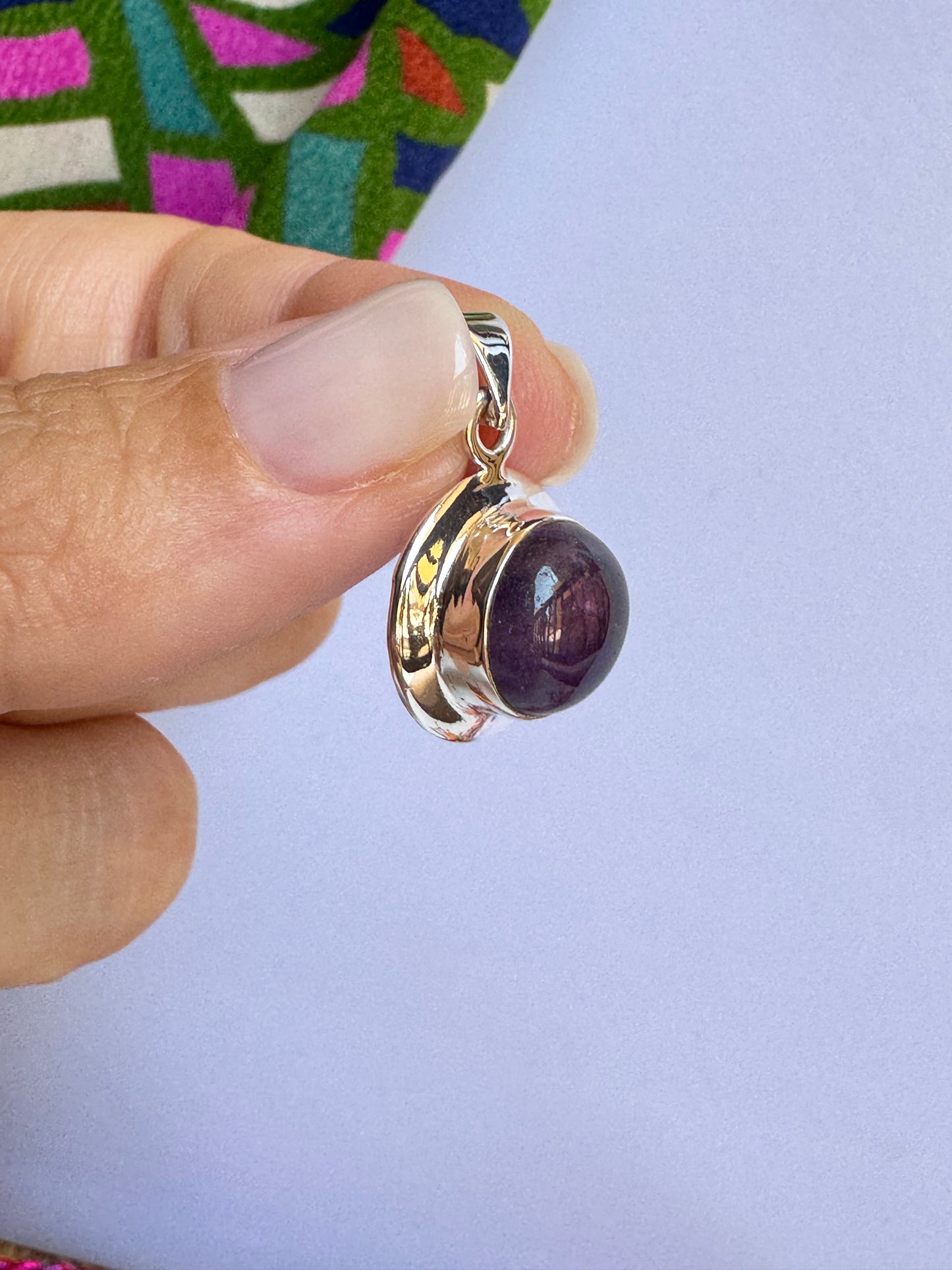 Ciondolo argento 925 ametista 38K