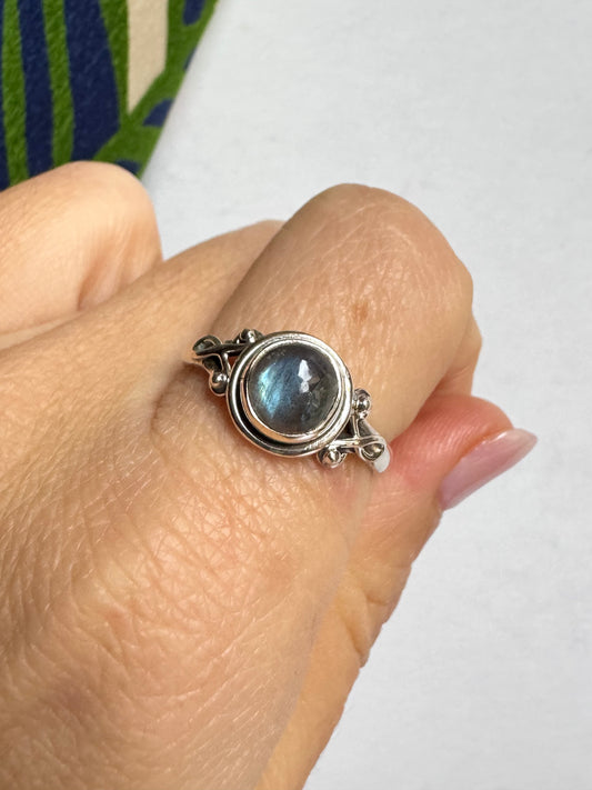 Anello argento 925 labradorite misura 20 - 33SZ
