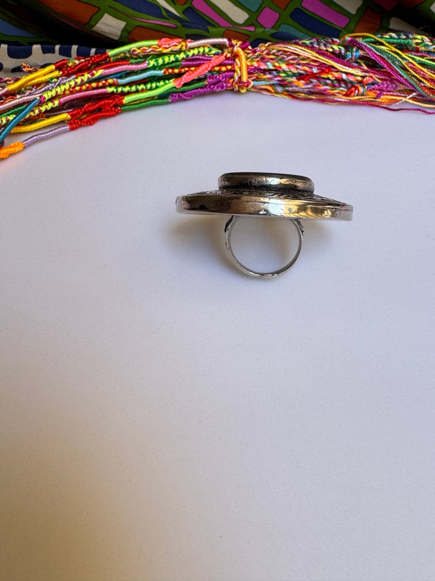 Antique vintage agate stone ring