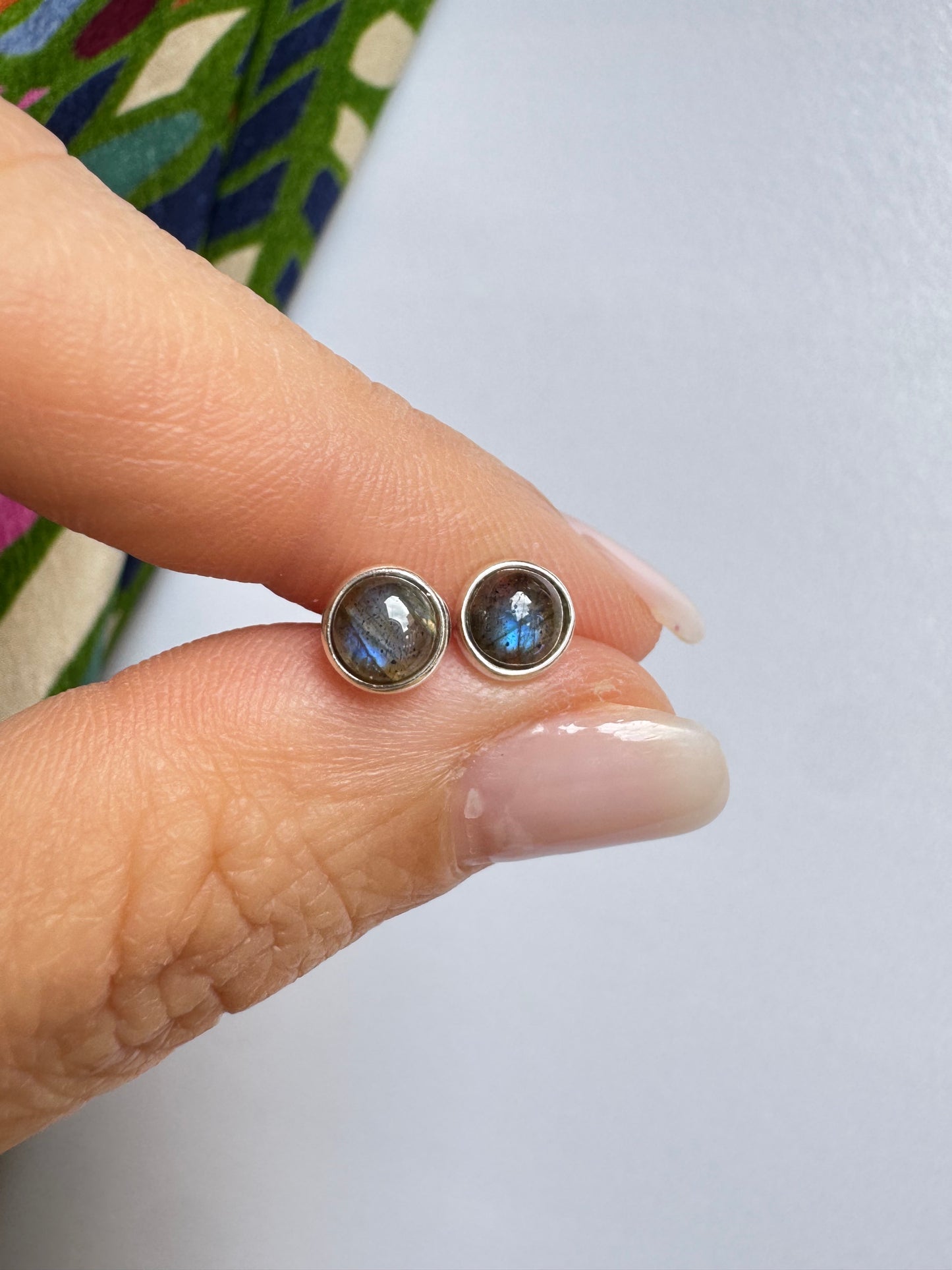 Orecchini mini lobo argento925 labradorite