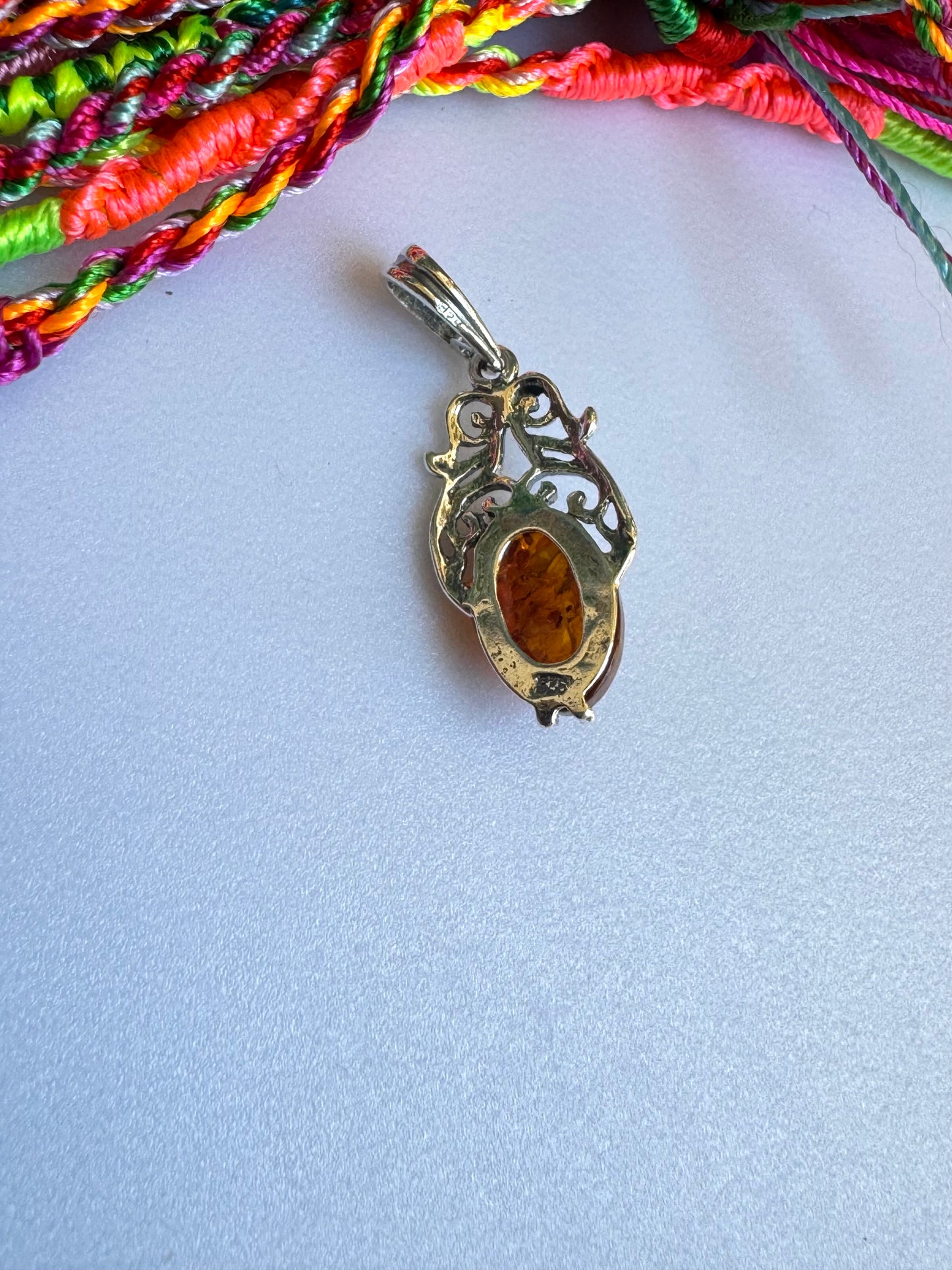 Amber 925 silver pendant