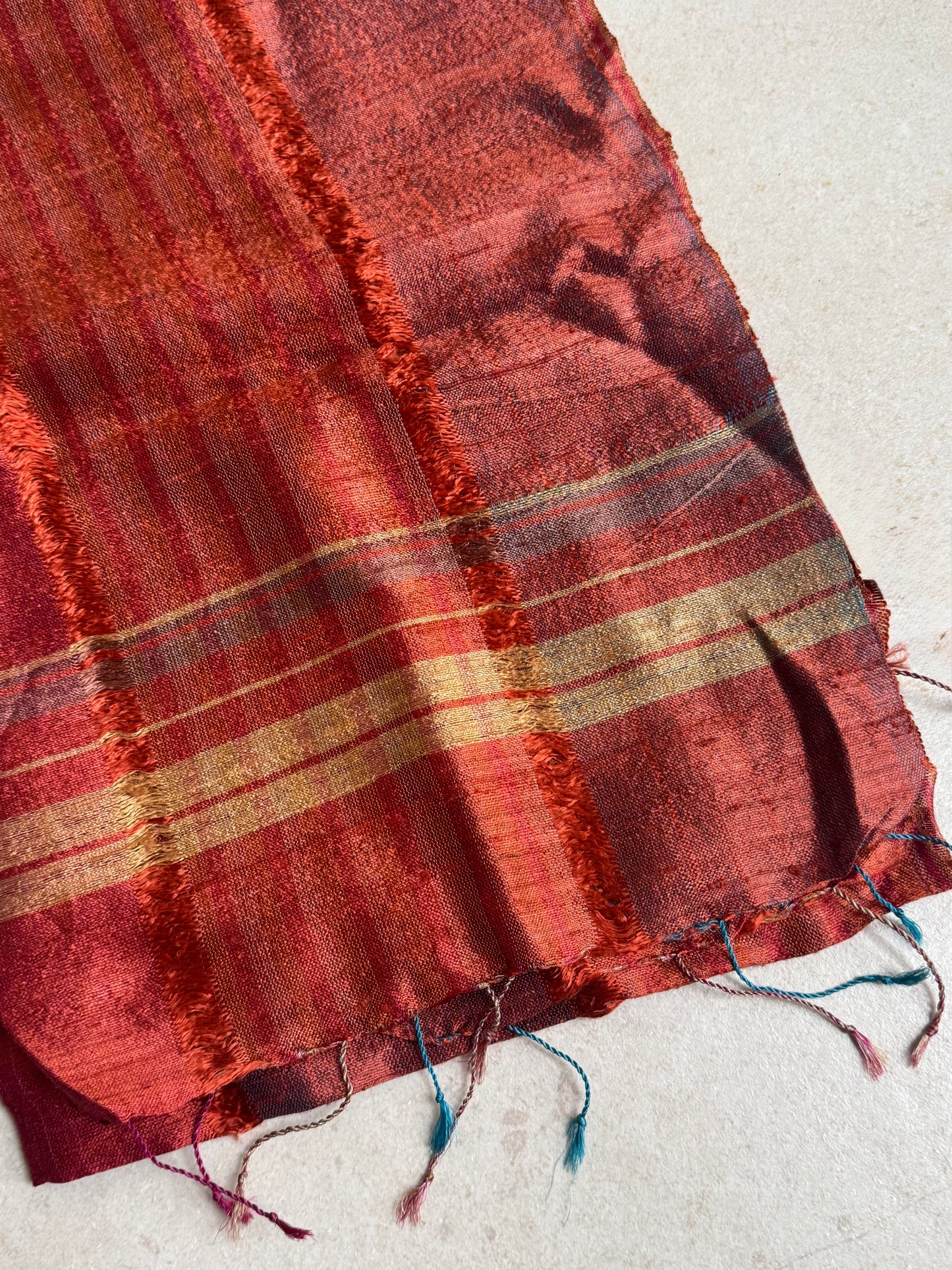 Pashmina sciarpa seta India arancio