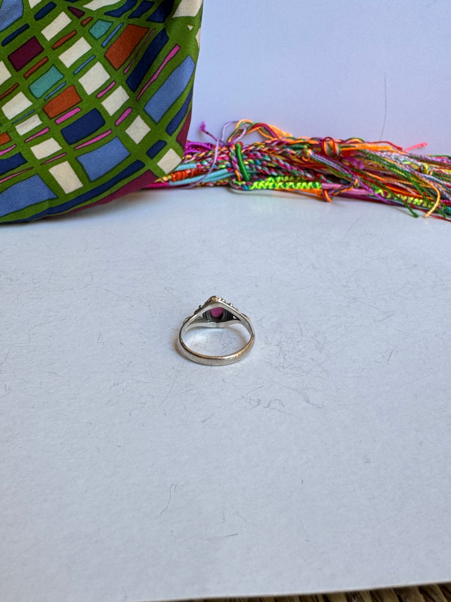 Anello argento 925 misura 16 granato RR4
