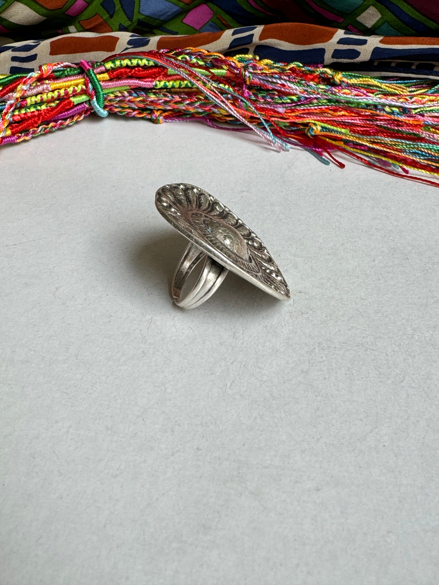 Silver zamak sombrero circle ring