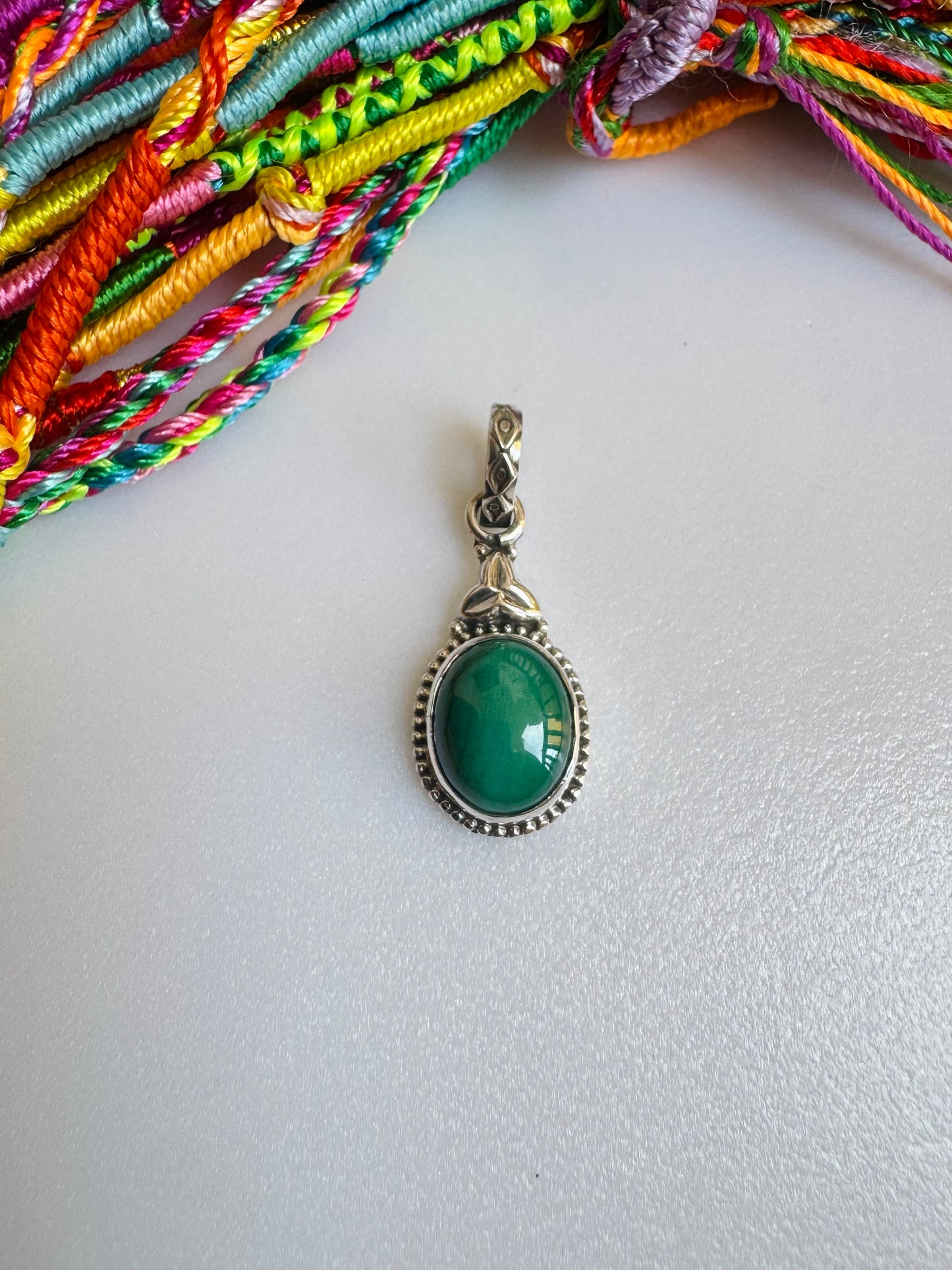925 silver malachite pendant F46
