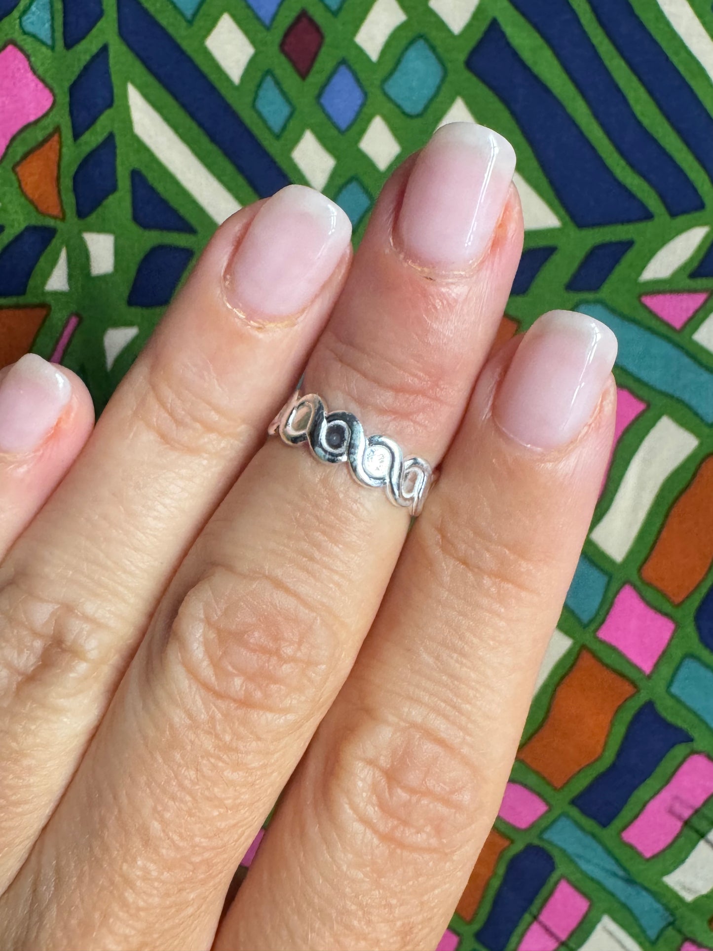 Anello argento 925 falange o piede regolabile fascia infinito 9