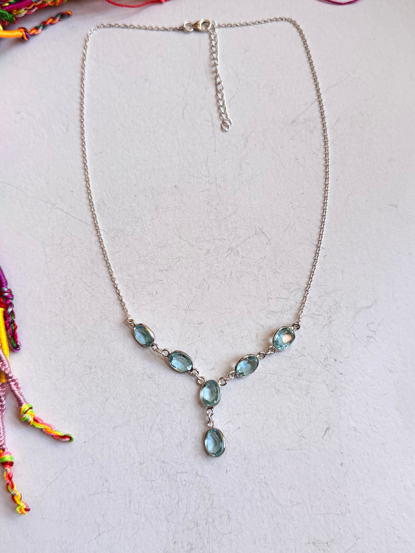 Collana argento 925 acquamarina
