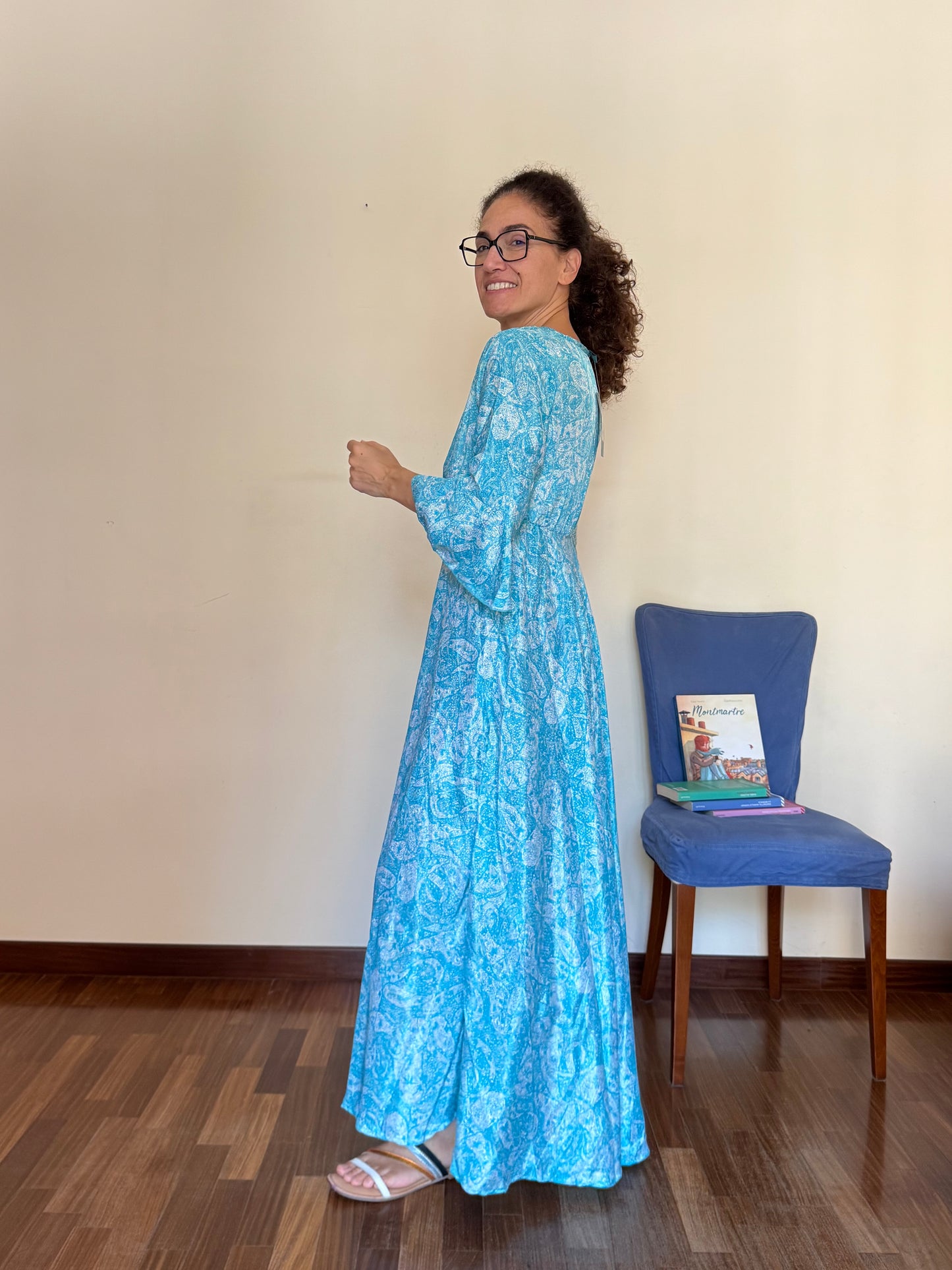 Long dress with 3/4 sleeves Size S A176