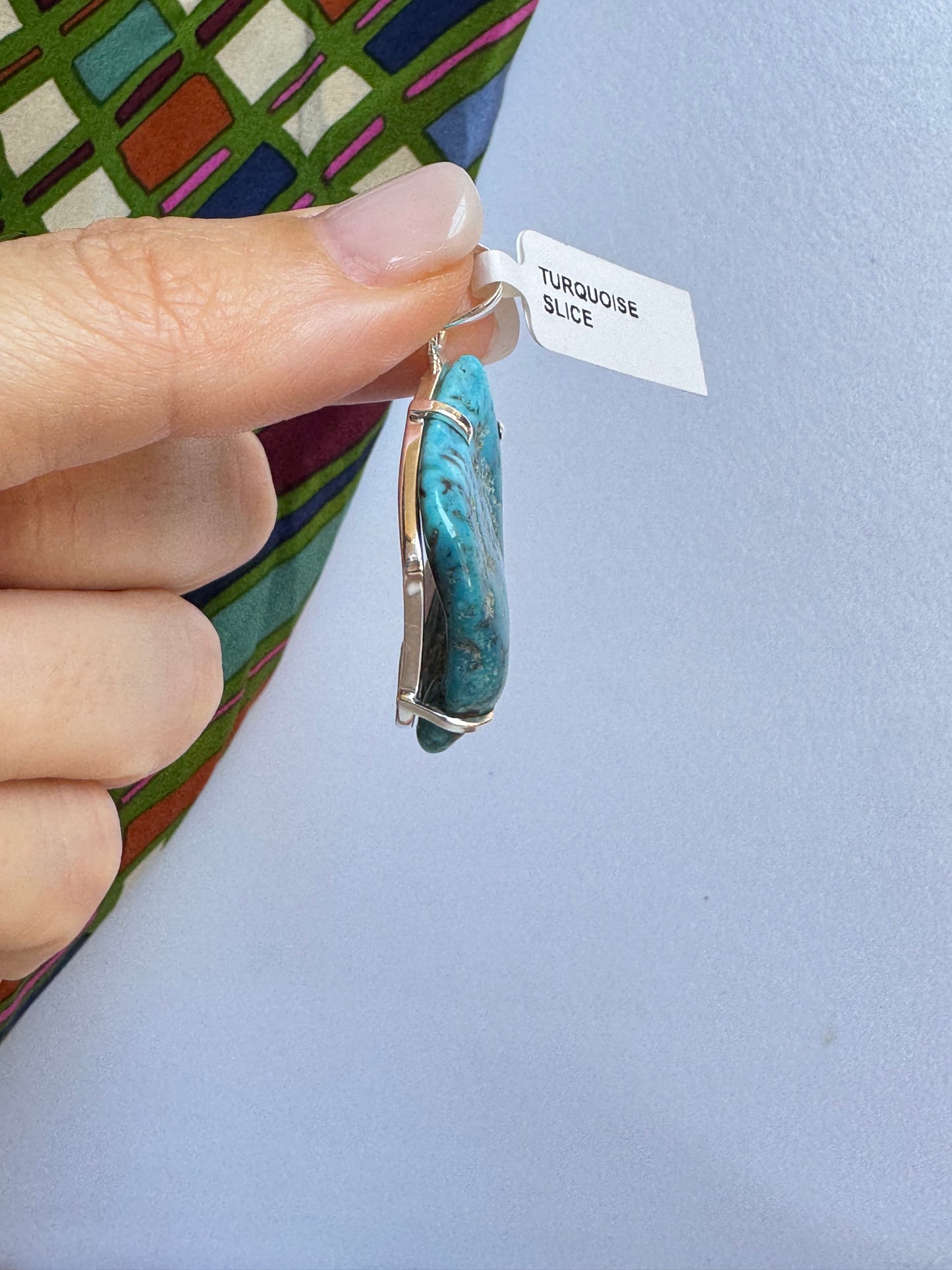 Ciondolo pendente argento 925 copper turquoise 24K