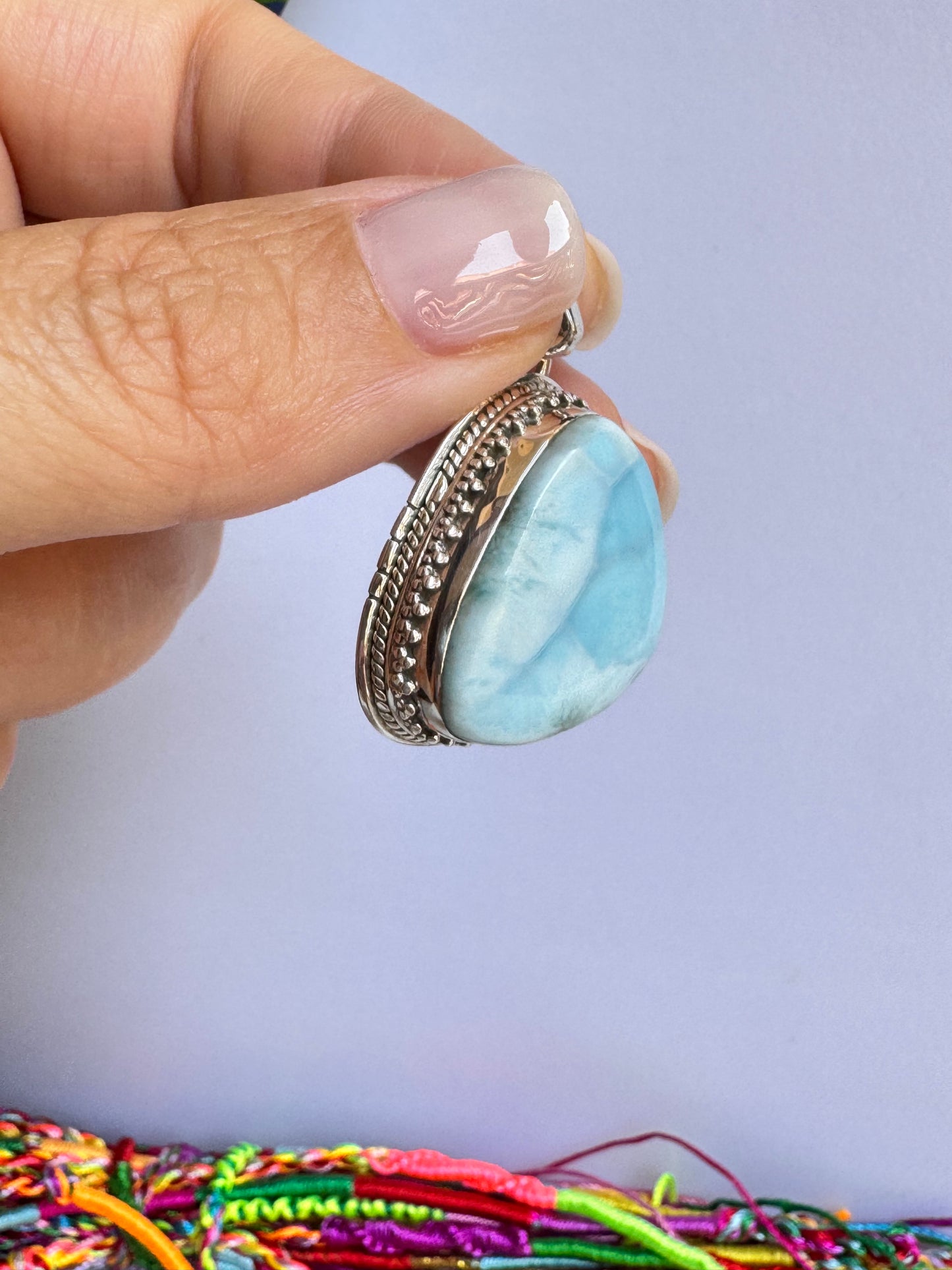Ciondolo argento 925 larimar 50K