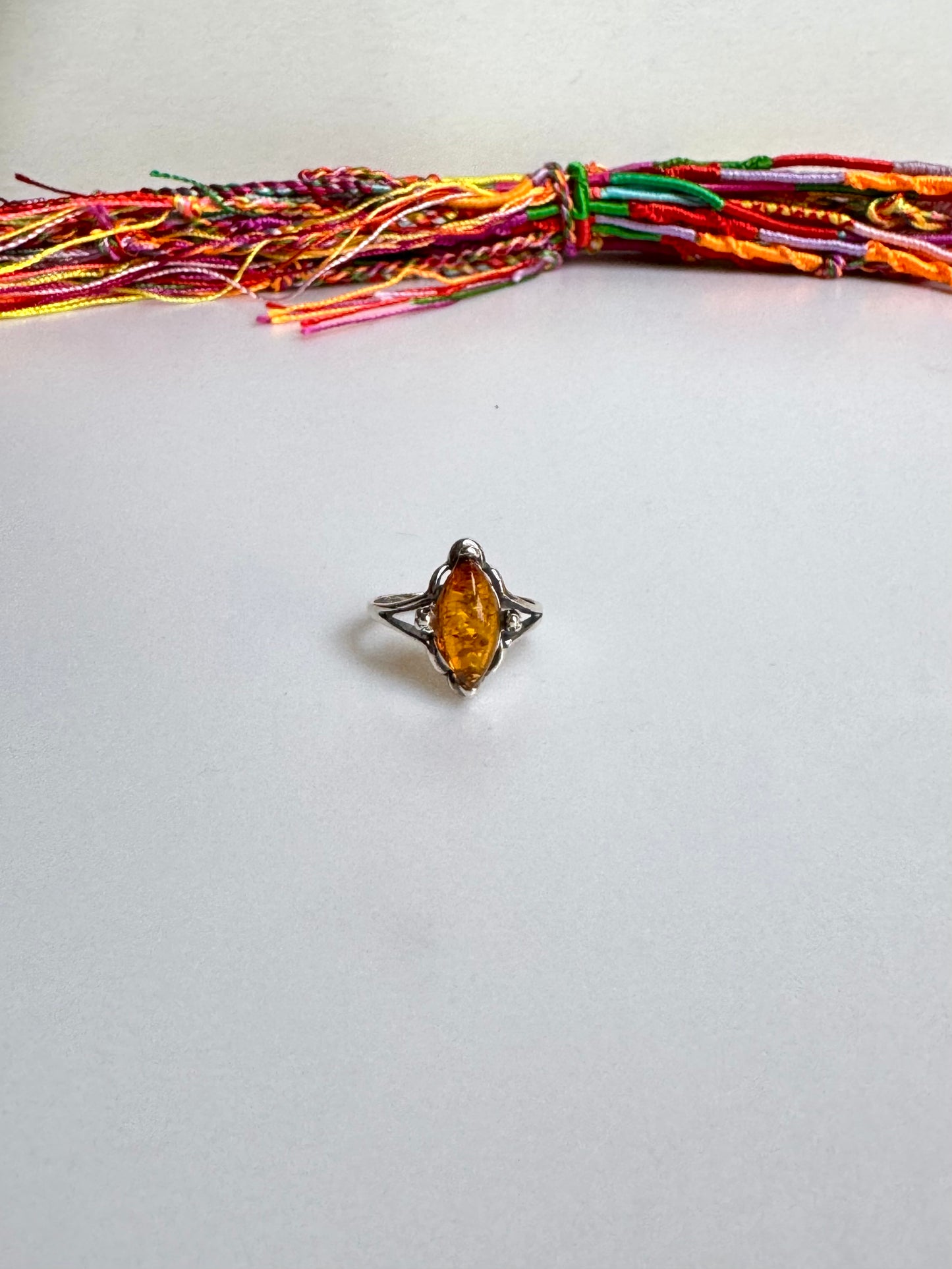 Anello argento 925 ambra misura 14 - 17AMB