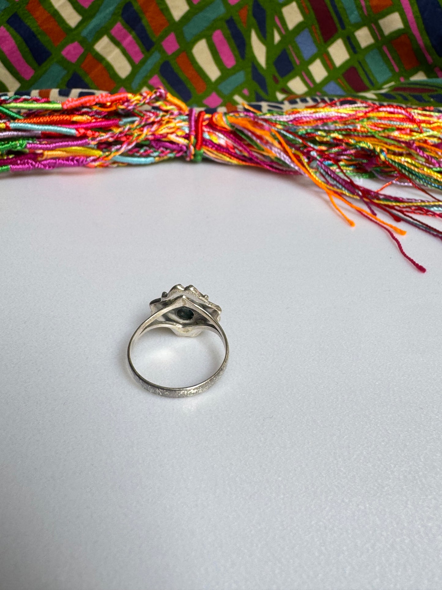 925 silver ring with emerald root, size 12 - 3RS