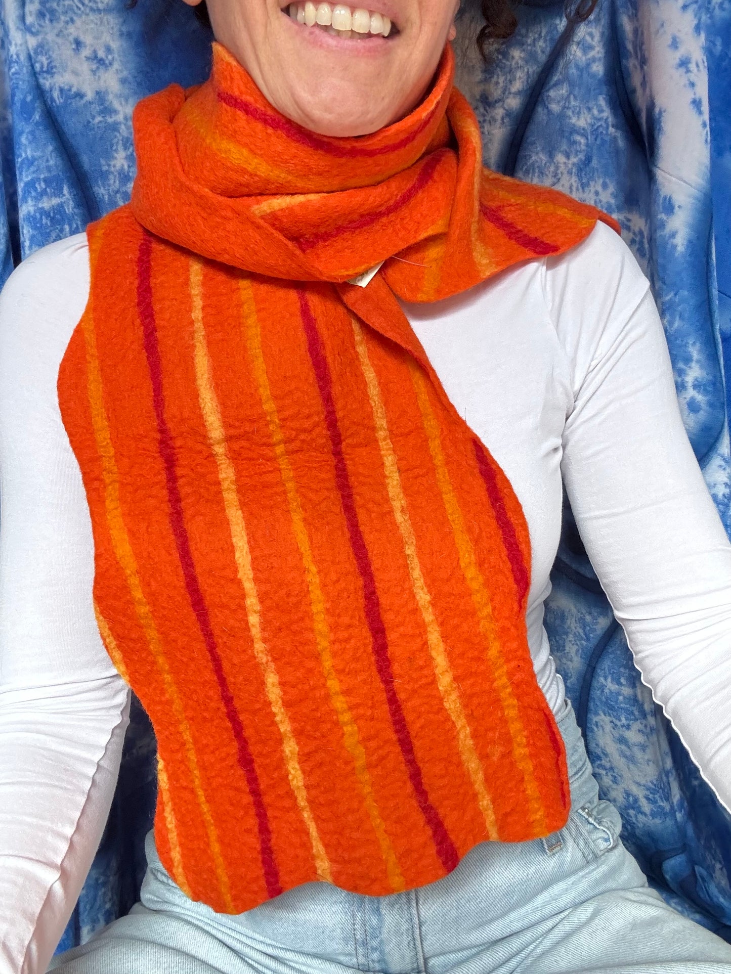 Sciarpa India lana cotta arancione