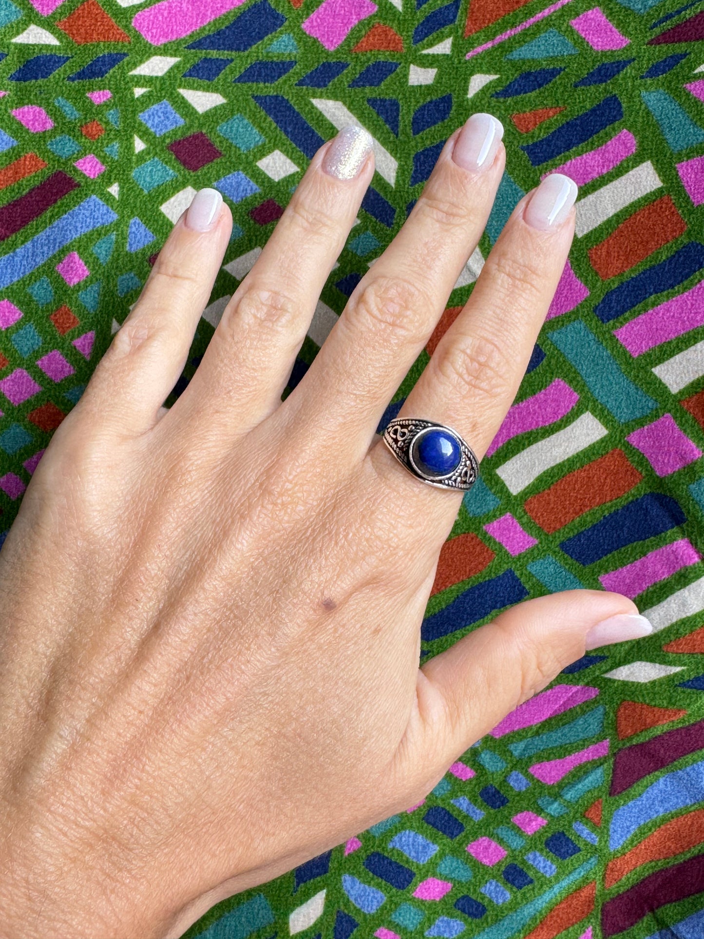 925 silver ring lapis lazuli E86