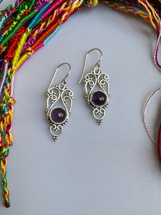 925 silver amethyst earrings R4