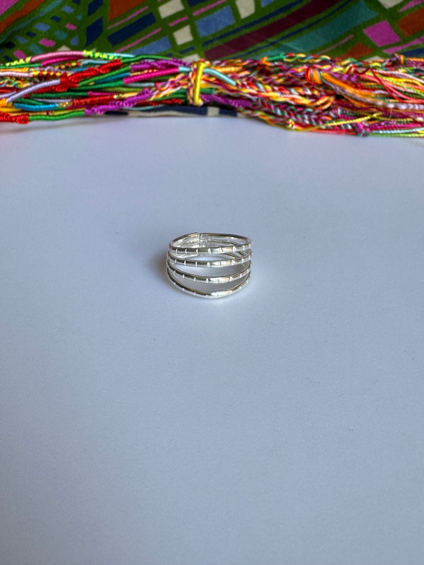 925er Silberring mit verstellbarem Ring, Größe 16/17 – Z72