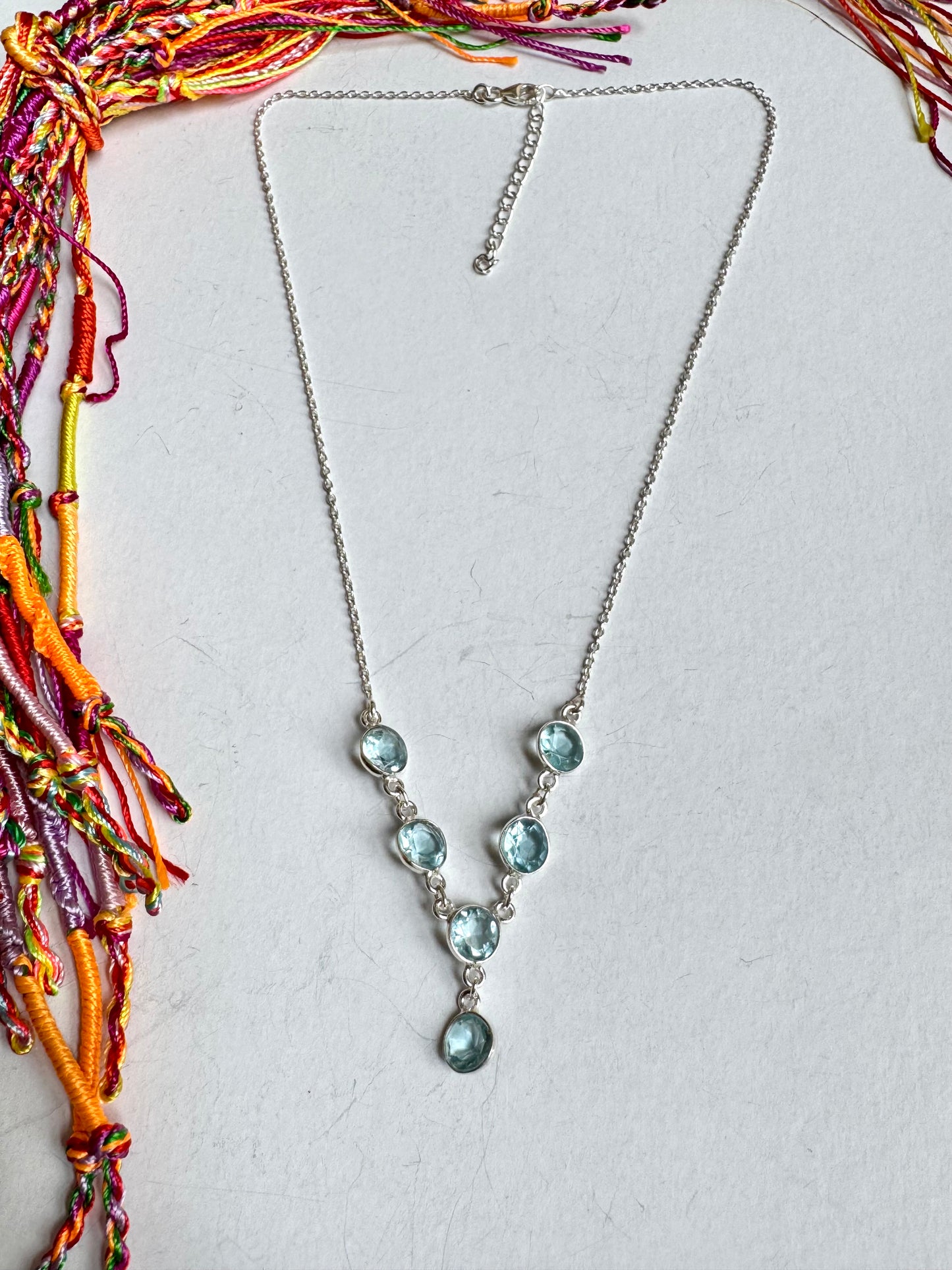 Collana argento 925 acquamarina