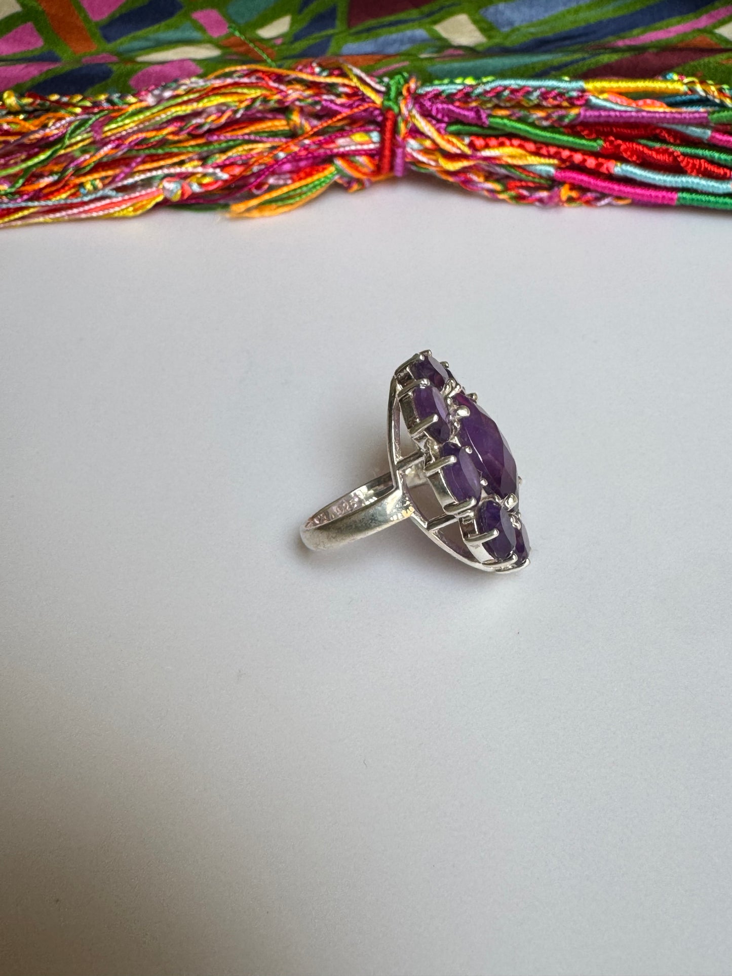 925 silver amethyst ring size 18 - 8A