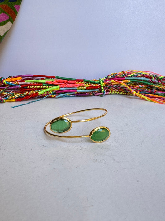 Bracciale pietra ovale verde