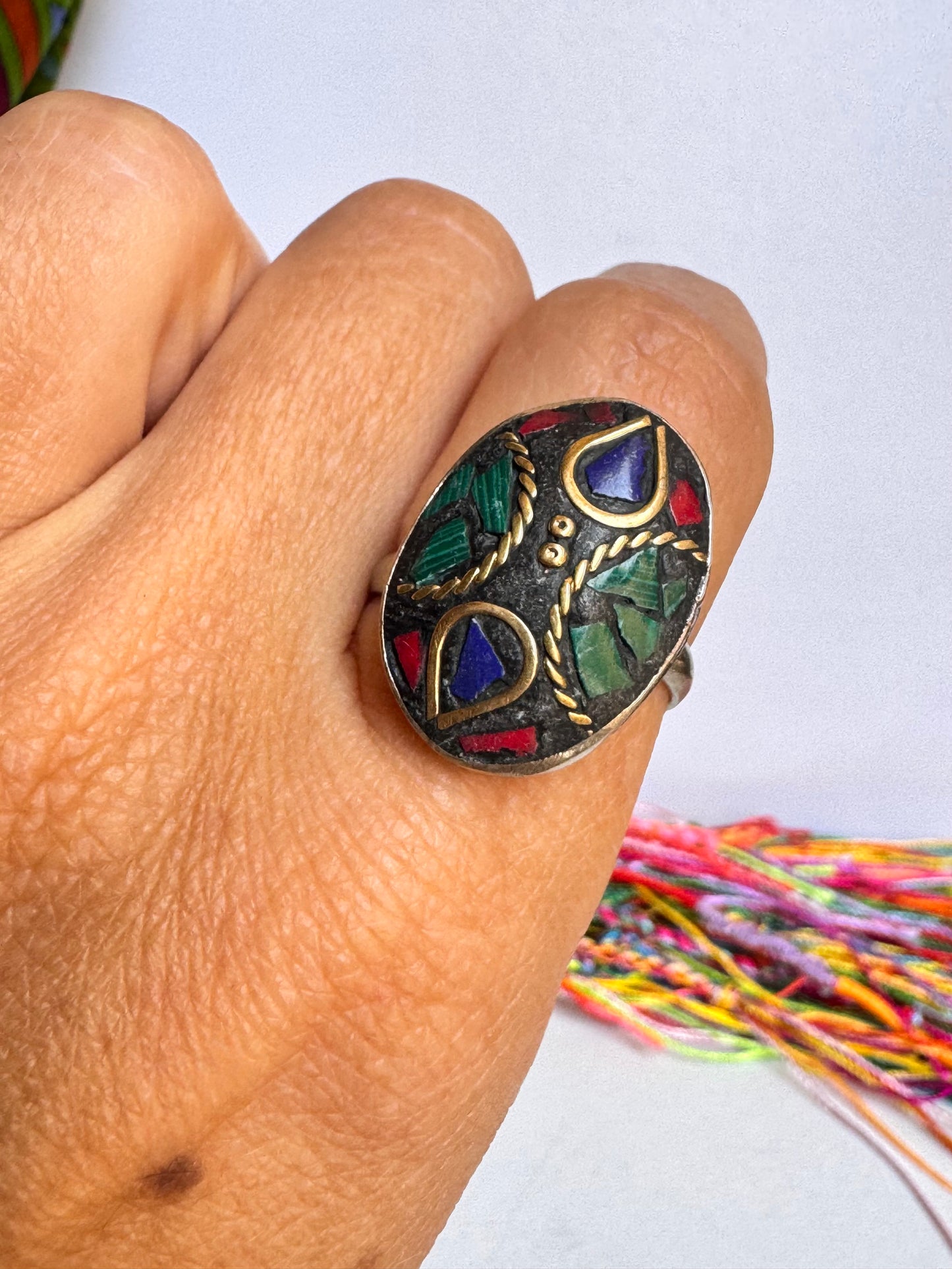 Anello nepalese mosaico