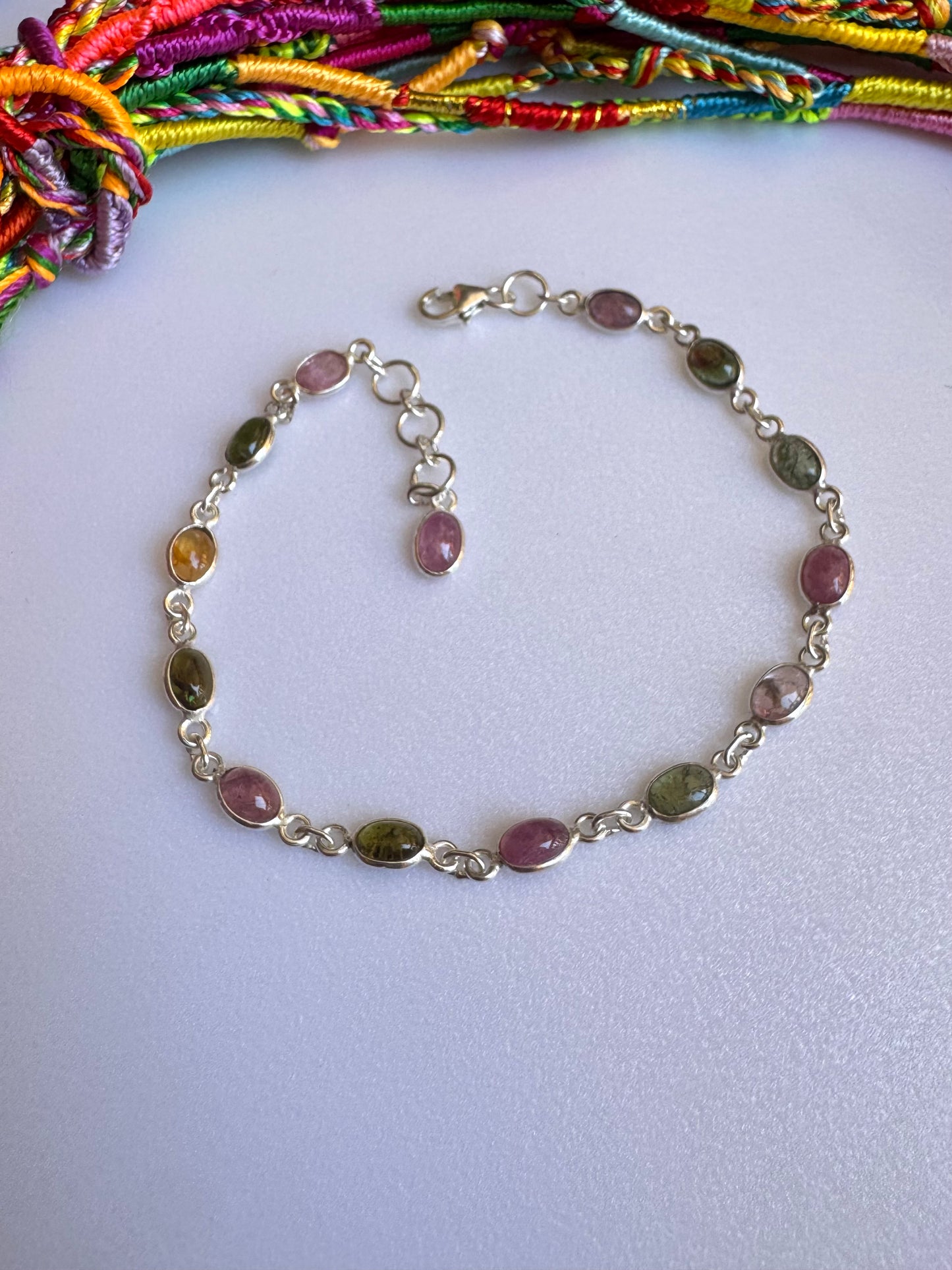 925 Silber Turmalin Armband B63