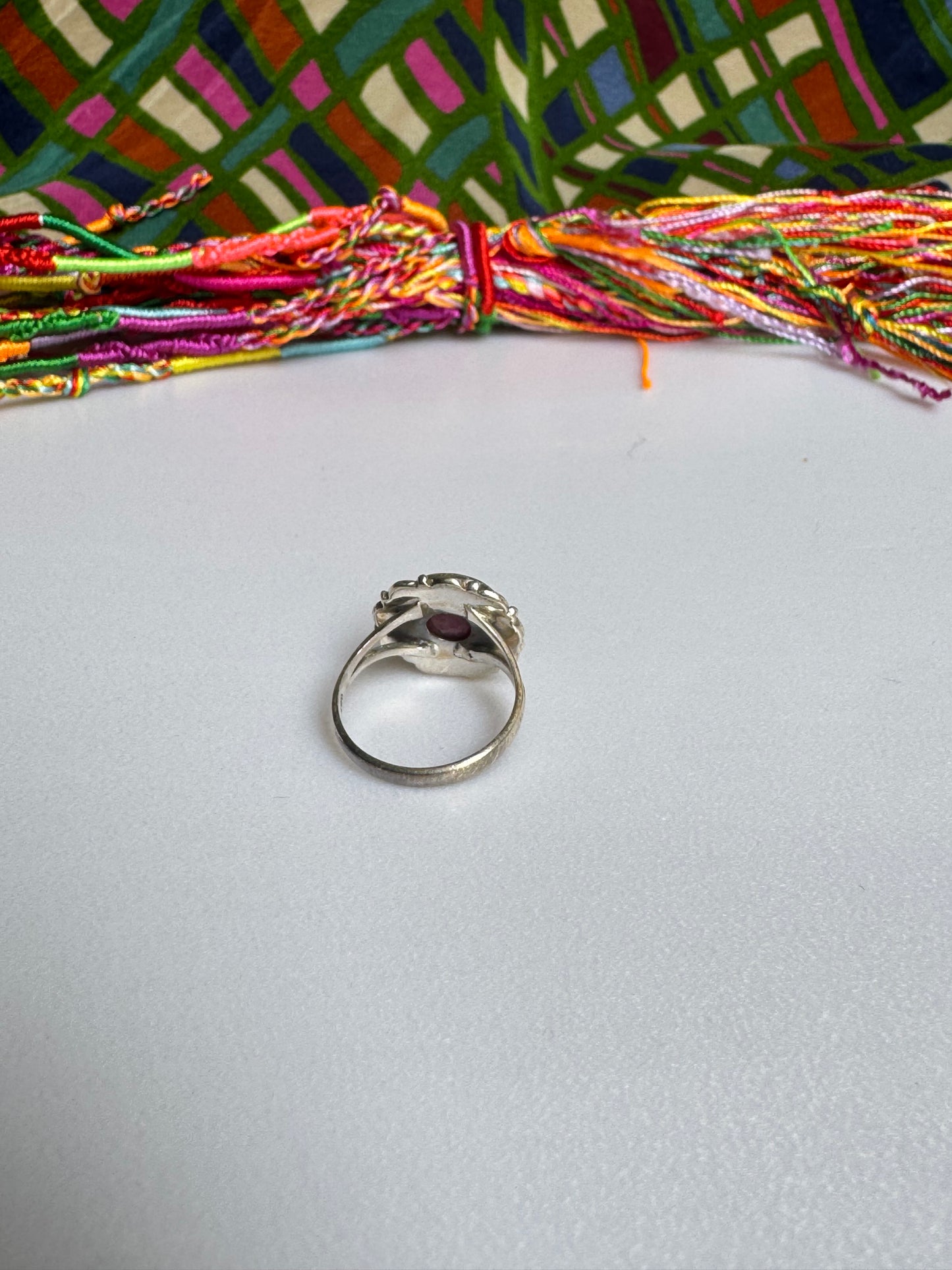 Anello argento 925 radice di rubino misura 14 - 16AM