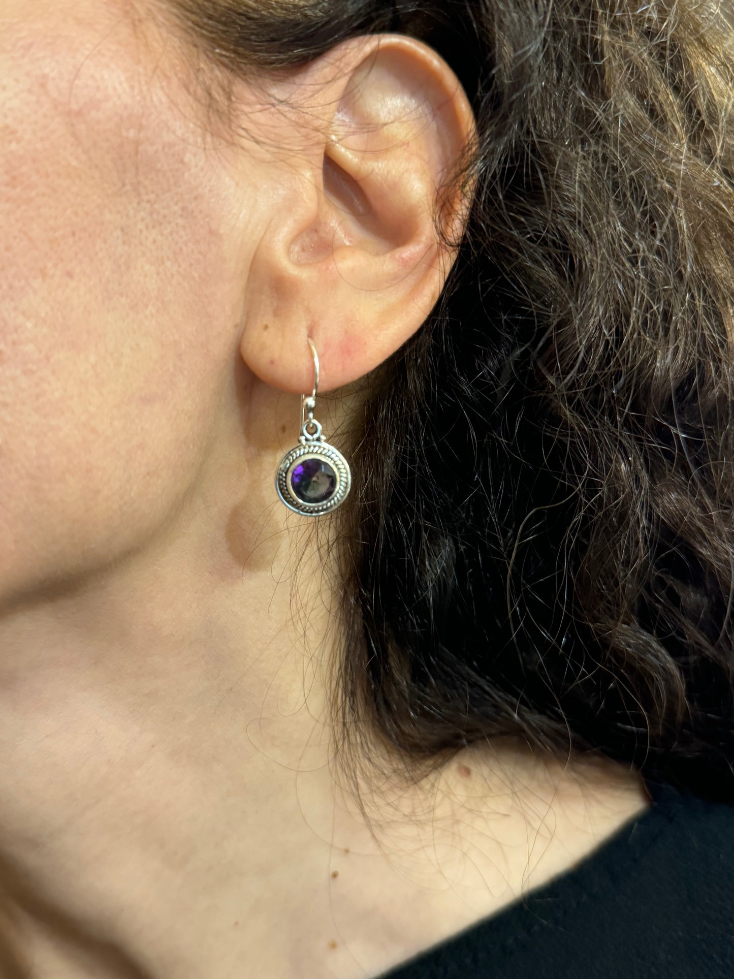 925 mystic stone silver earrings