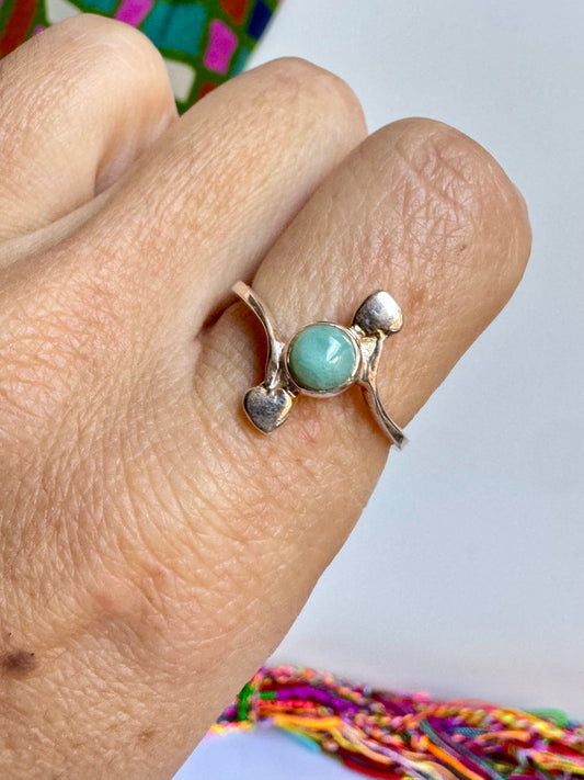 Anello argento 925 amazzonite misura 20 - 1AMA