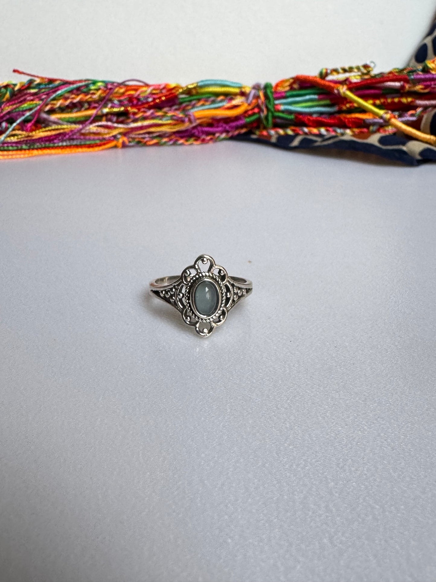 Anello argento 925 calcedonio misura 16/17 M16