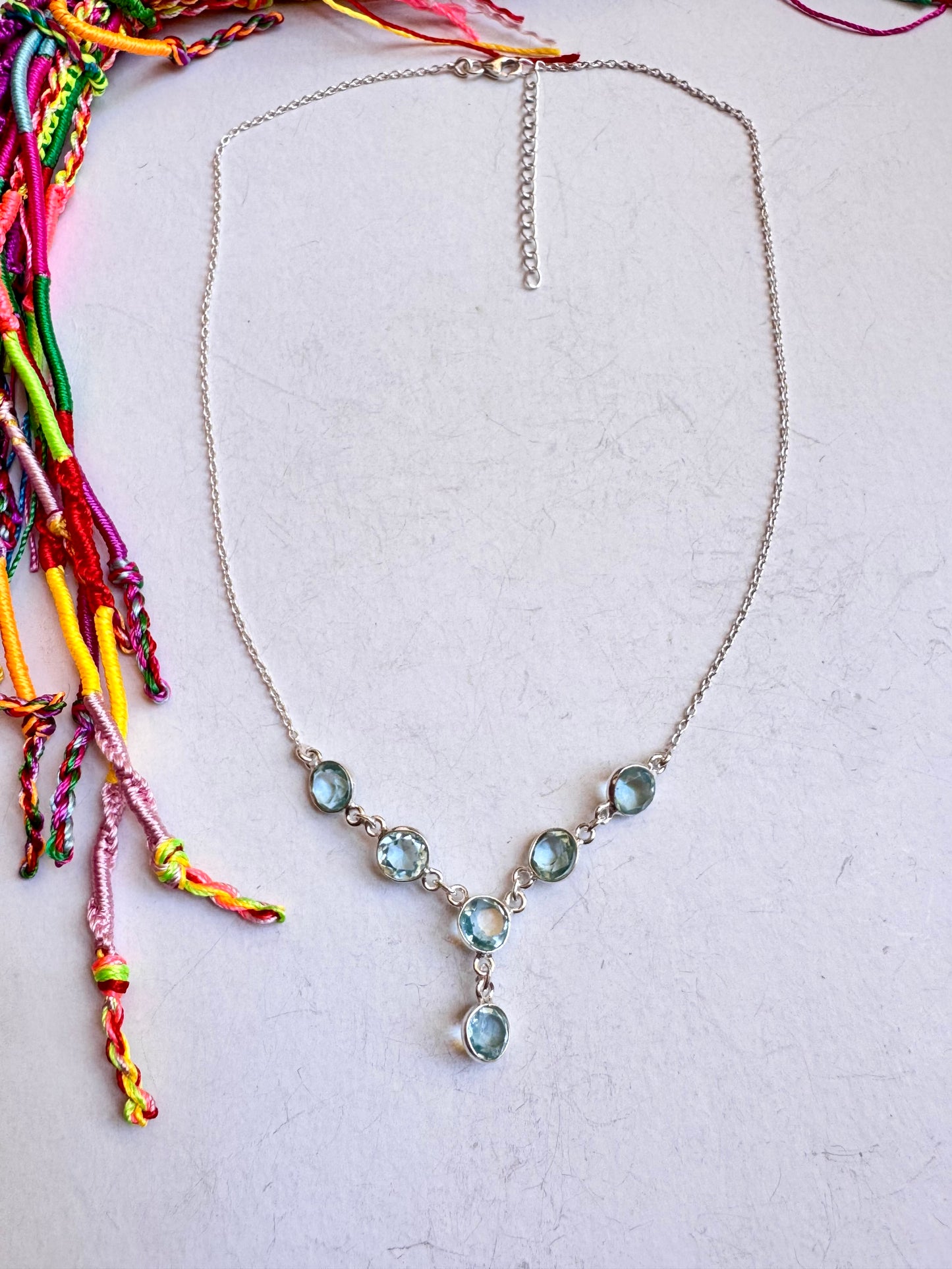 Collana argento 925 acquamarina