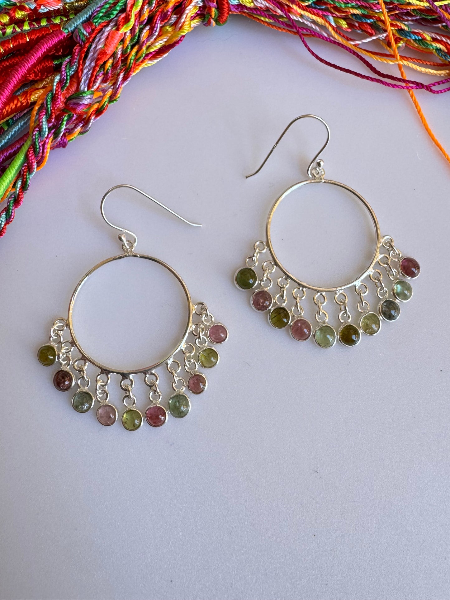 925 silver tourmaline earrings D27