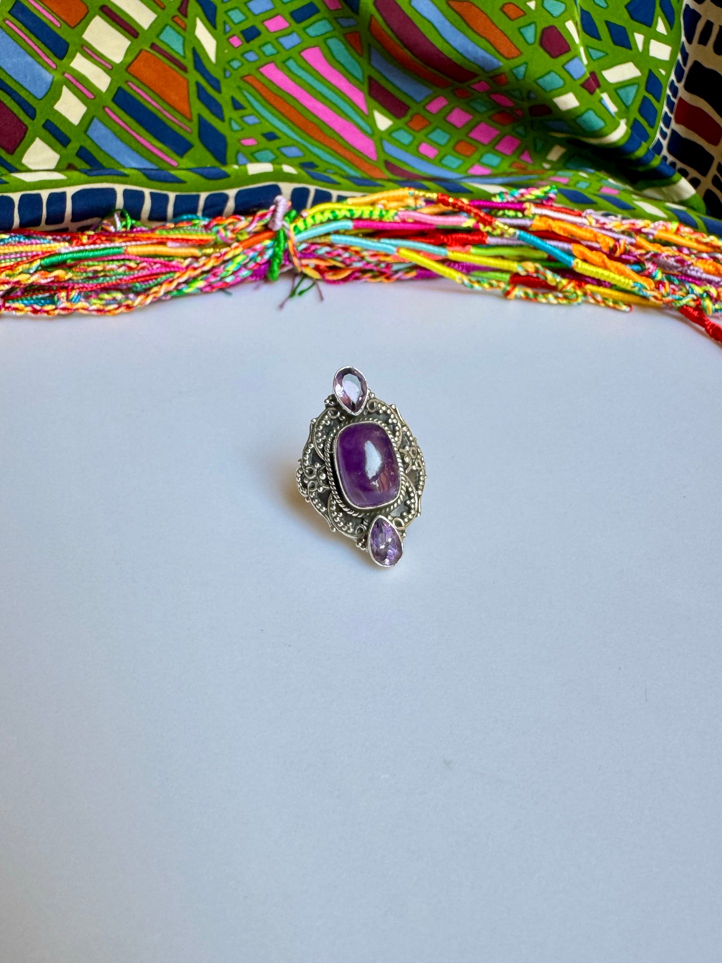 925 silver amethyst ring size 17 - G68