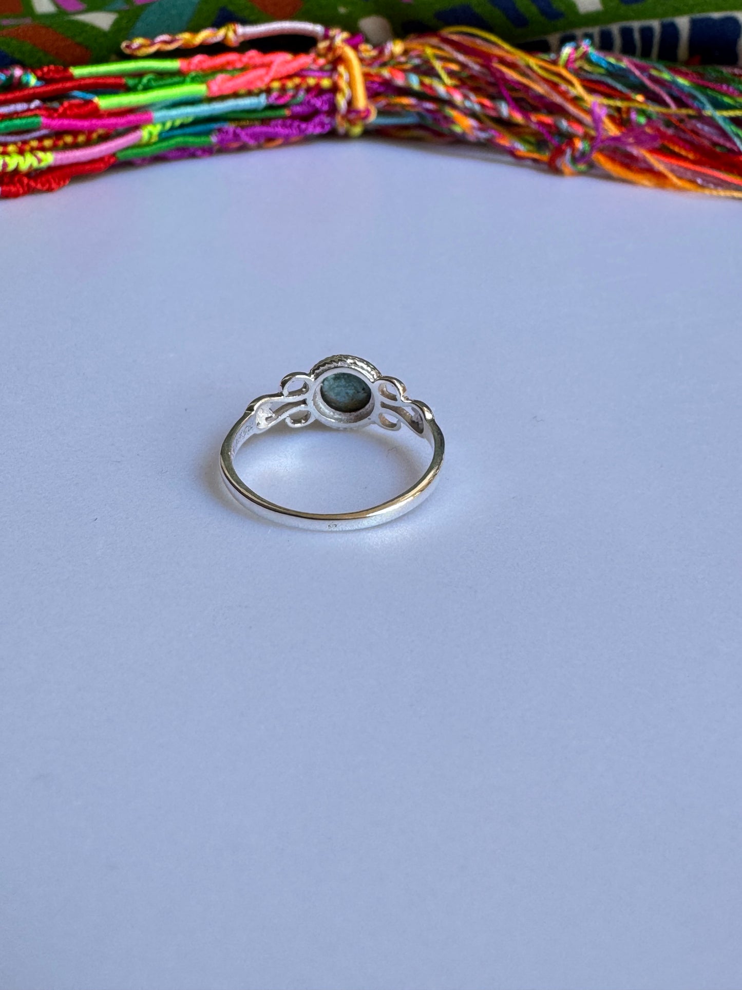 925 Silber Turmalin Ring Größe 17- TA9