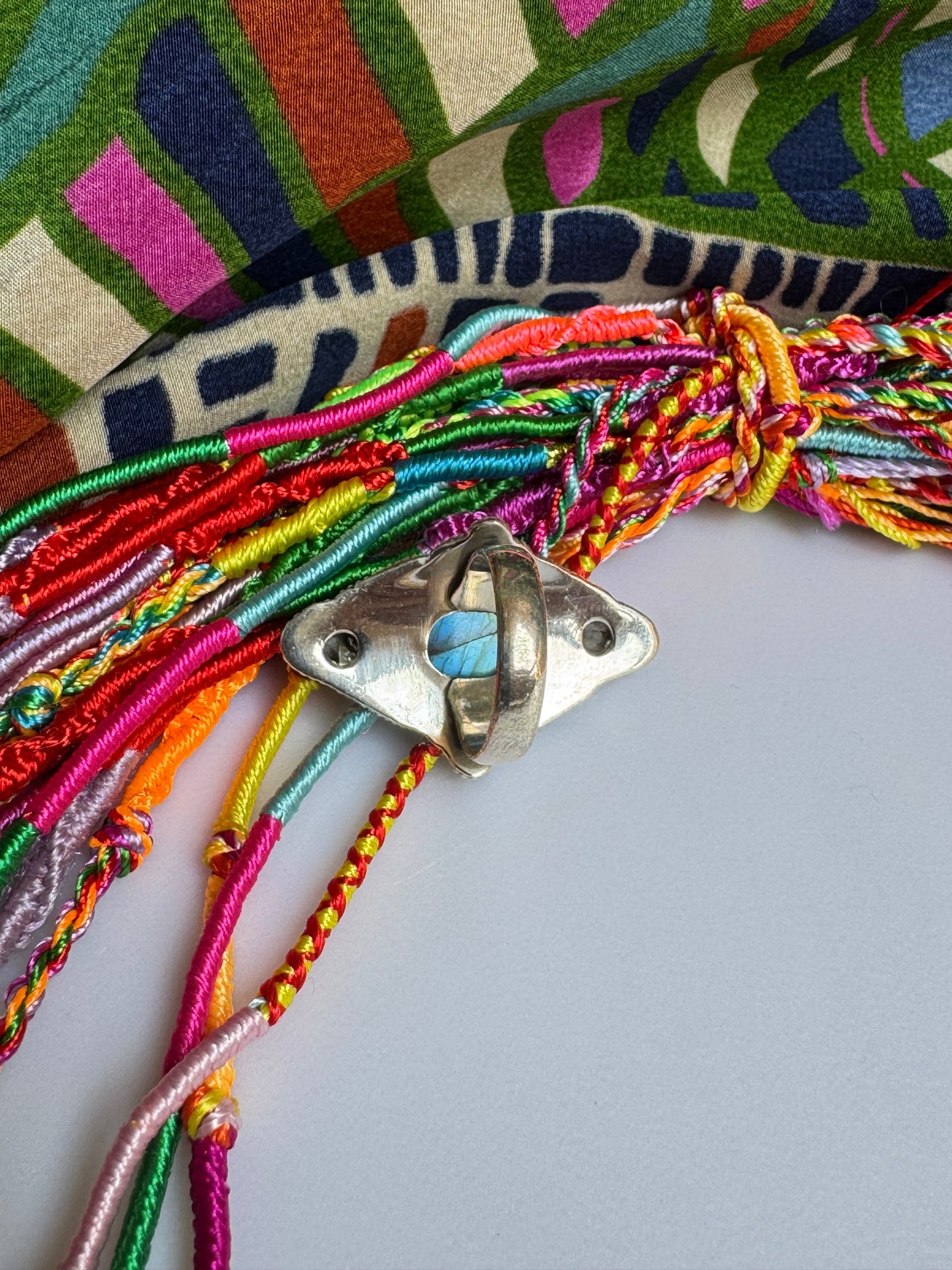 925 Silber Labradorit Ring Größe 12 - X80