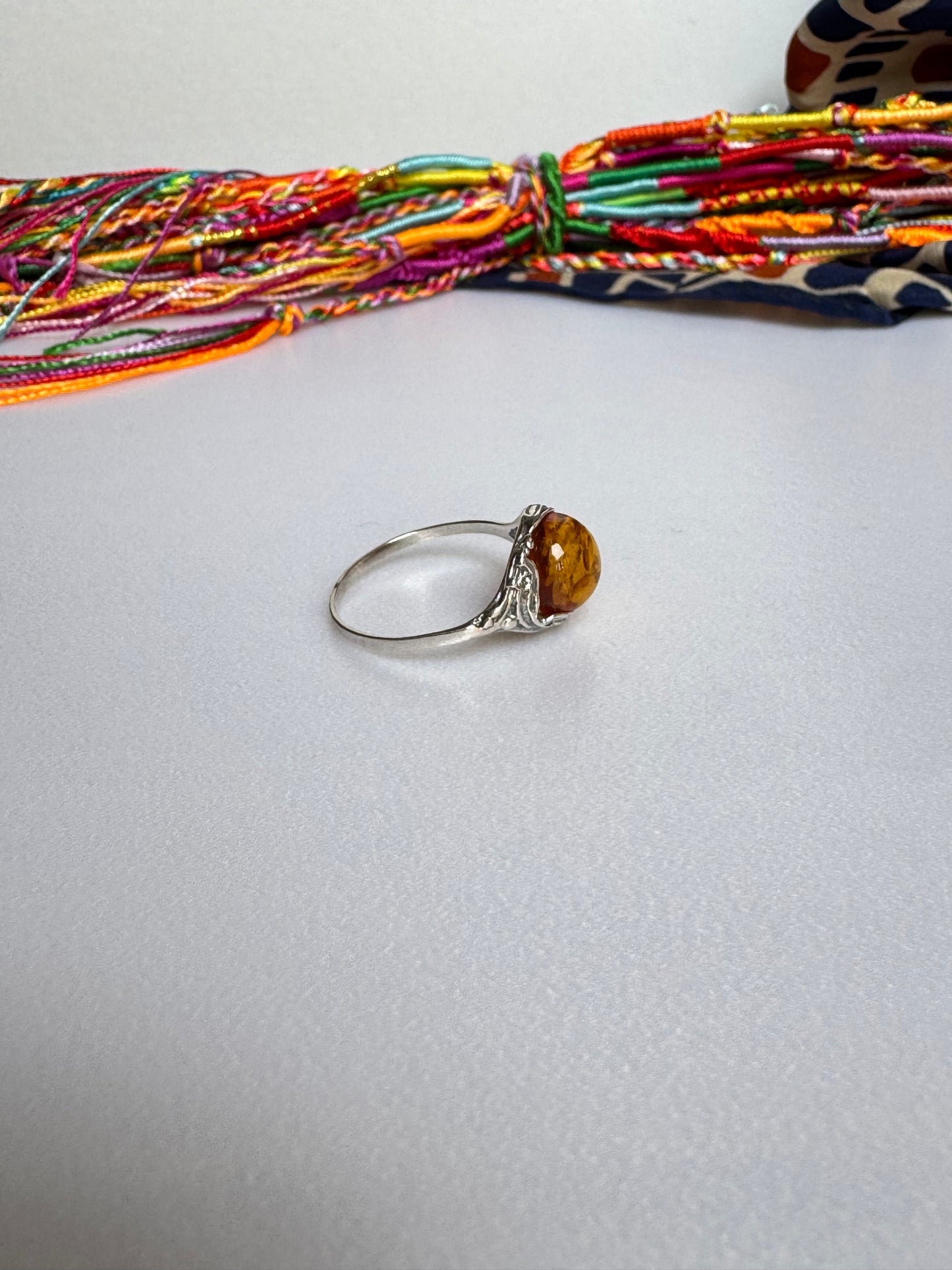 Anello argento 925 ambra misura 22 - 11AMB