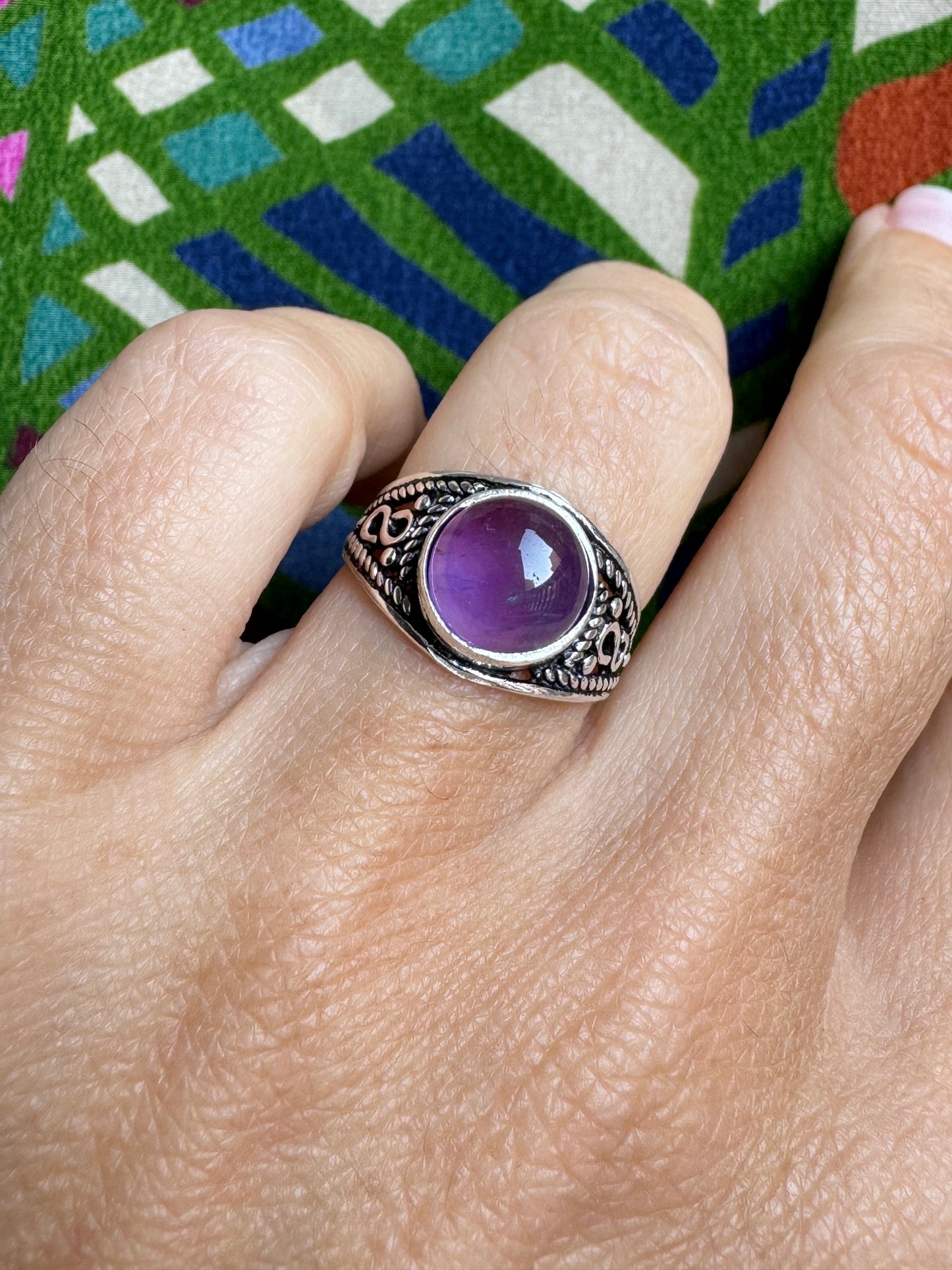 925 silver ring amethyst E87